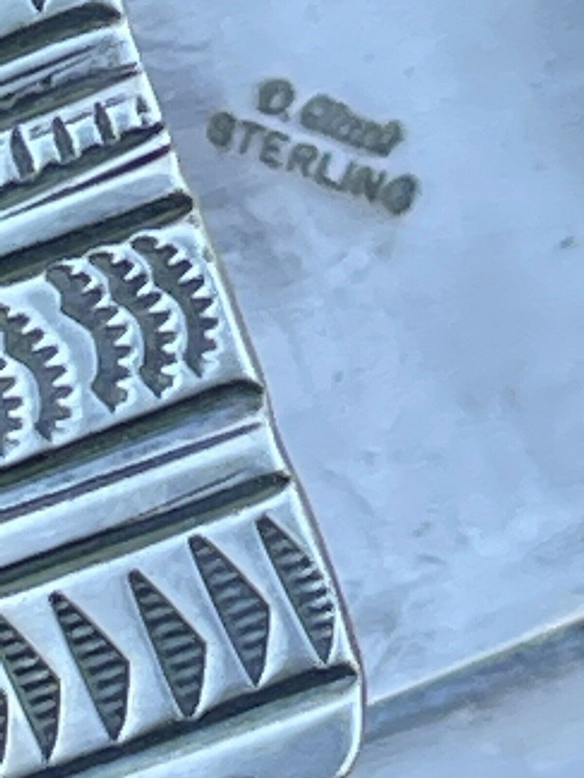 Handcrafted Southwest Kingman Turquoise & Sterling Silver Cuff Signed Danny Clark