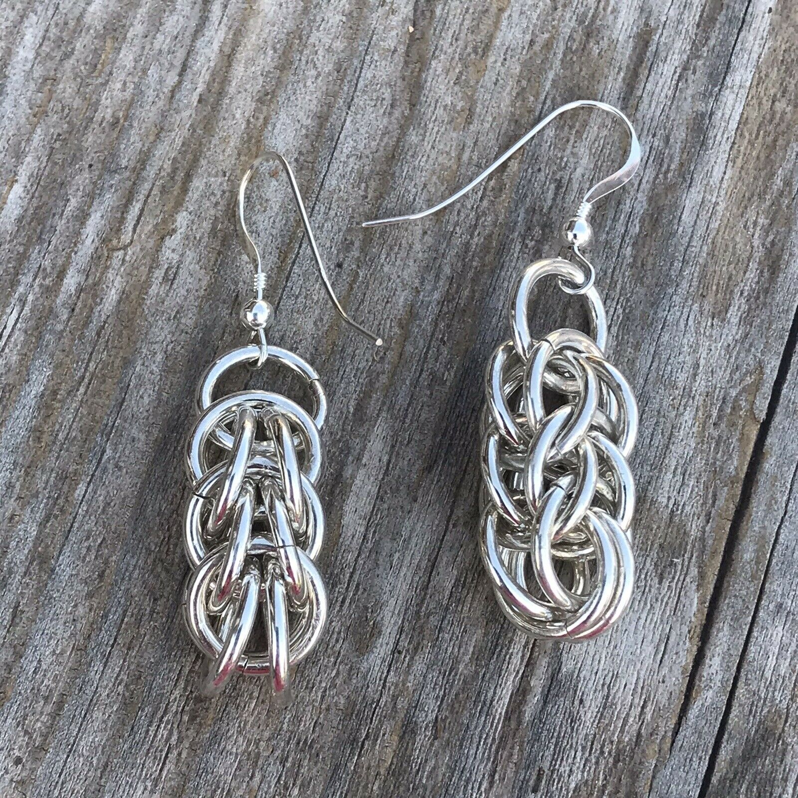 Handcrafted Sterling Silver Chain Link Dangle Earrings