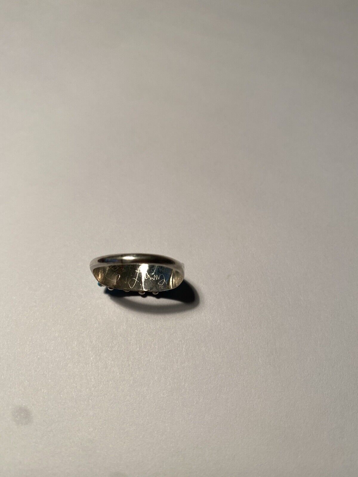 Handcrafted Sterling Silver & Turquoise 5 Stone Needlepoint Ring