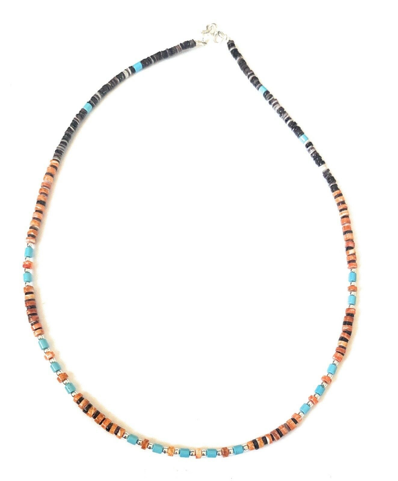 Multi Stone & Heishi Beaded 18 Inch Necklace