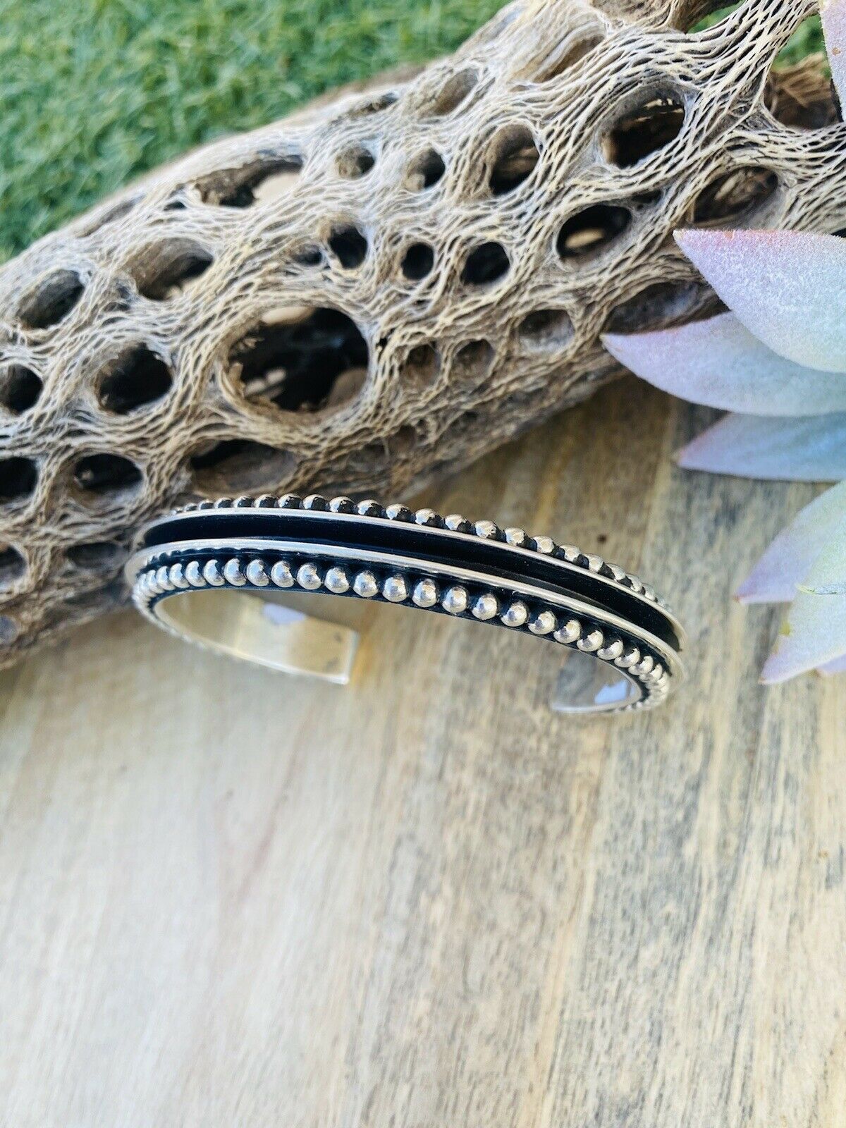 Handcrafted Sterling Silver Cuff Bracelet By Tom Hawk