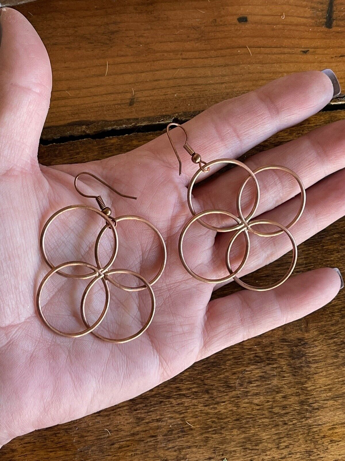 Handcrafted Copper Butterfly Twist Wire Dangle Earrings