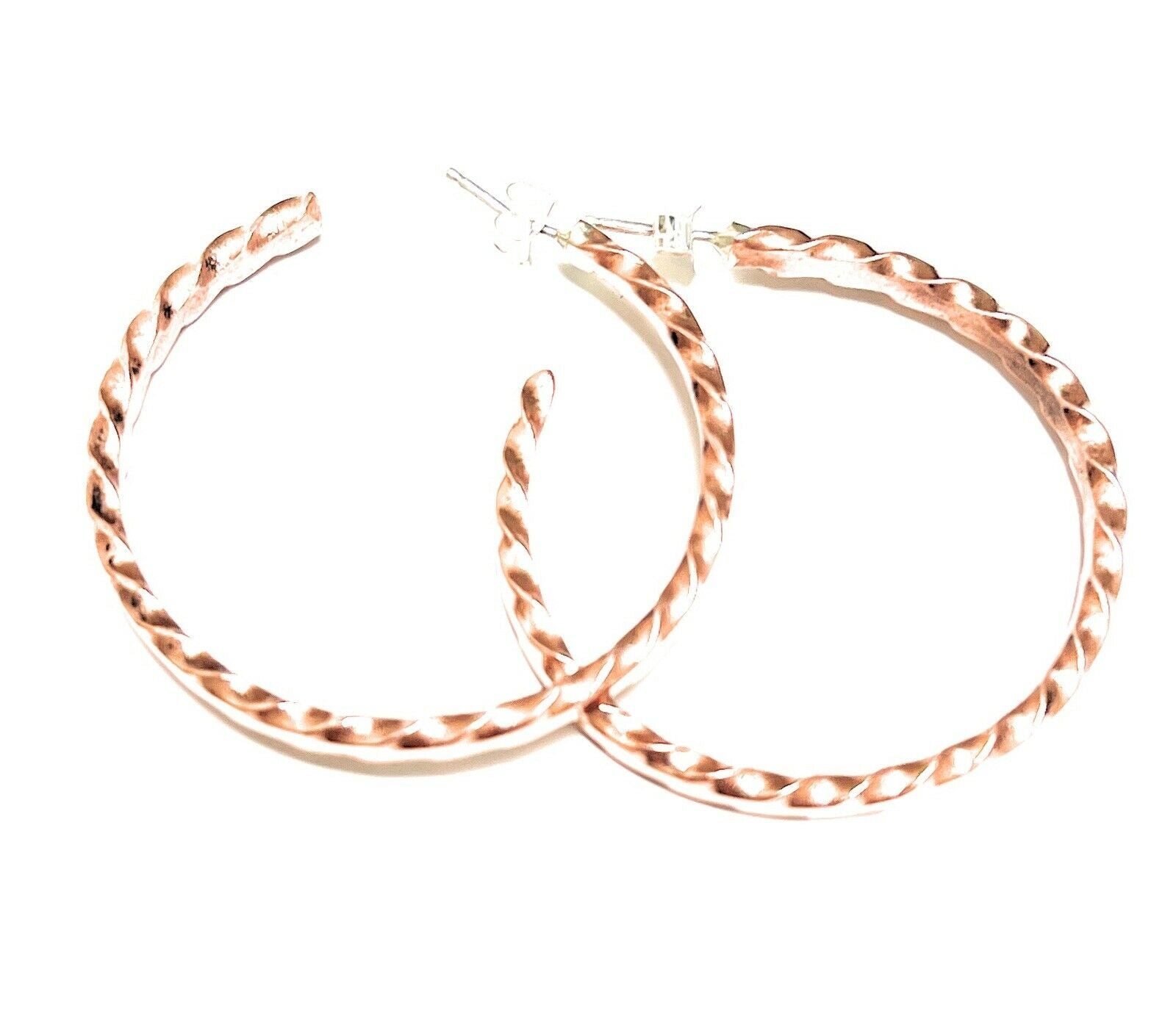Handcrafted Copper Rope Style Hoop Earrings