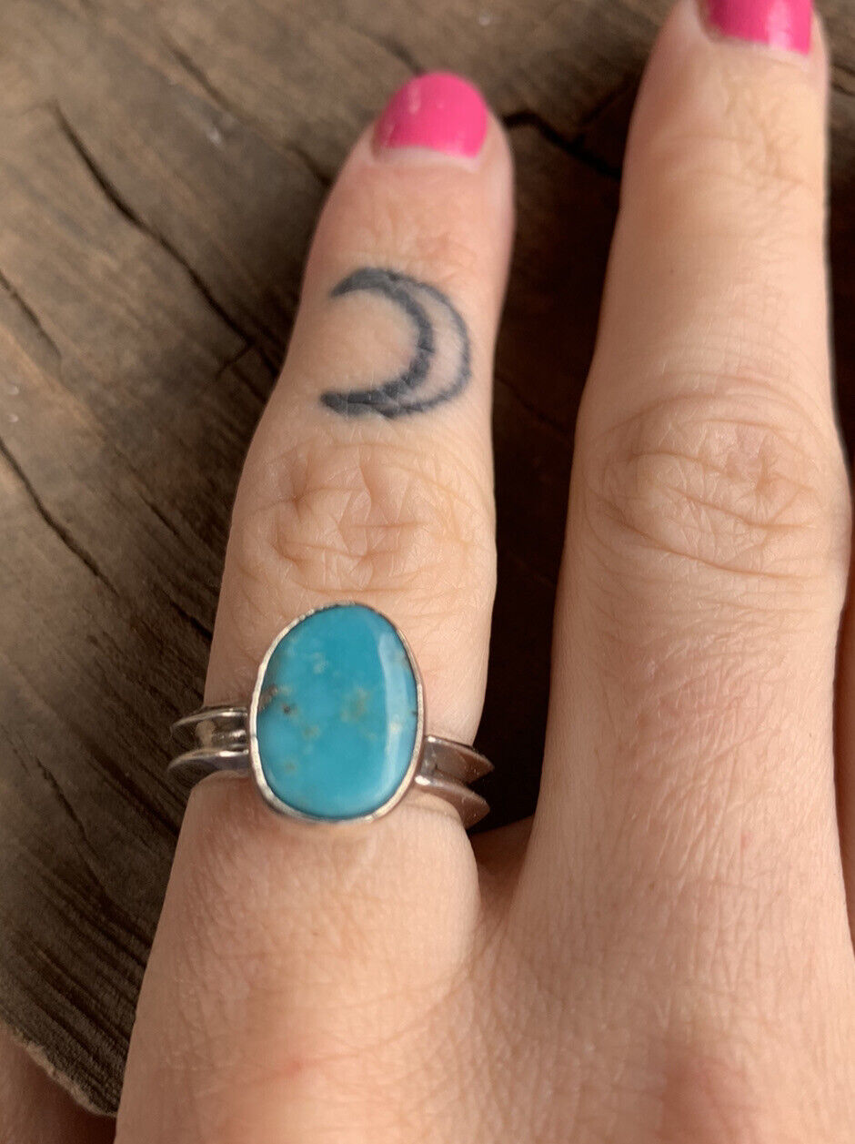 Handcrafted Turquoise & Sterling Silver Matrix Ring