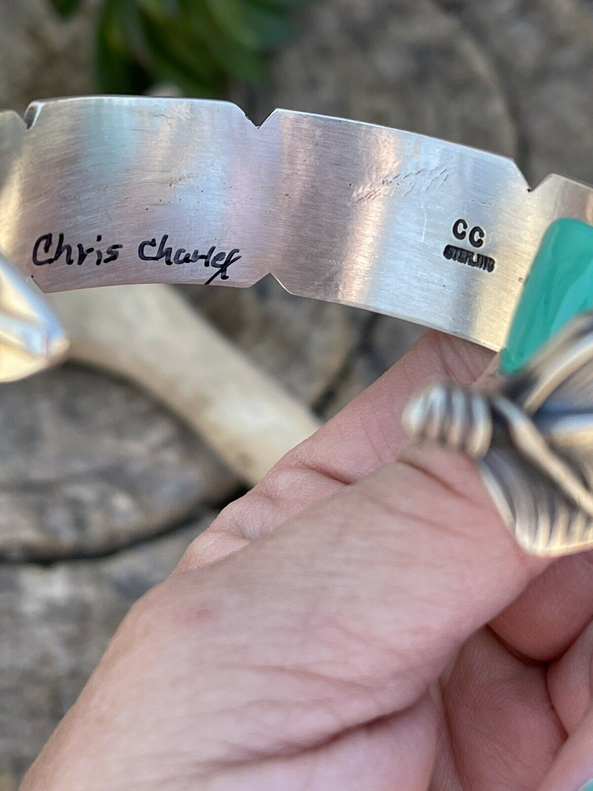 Handcrafted Sterling Silver Hand Stamped Feather Bracelet Cuff