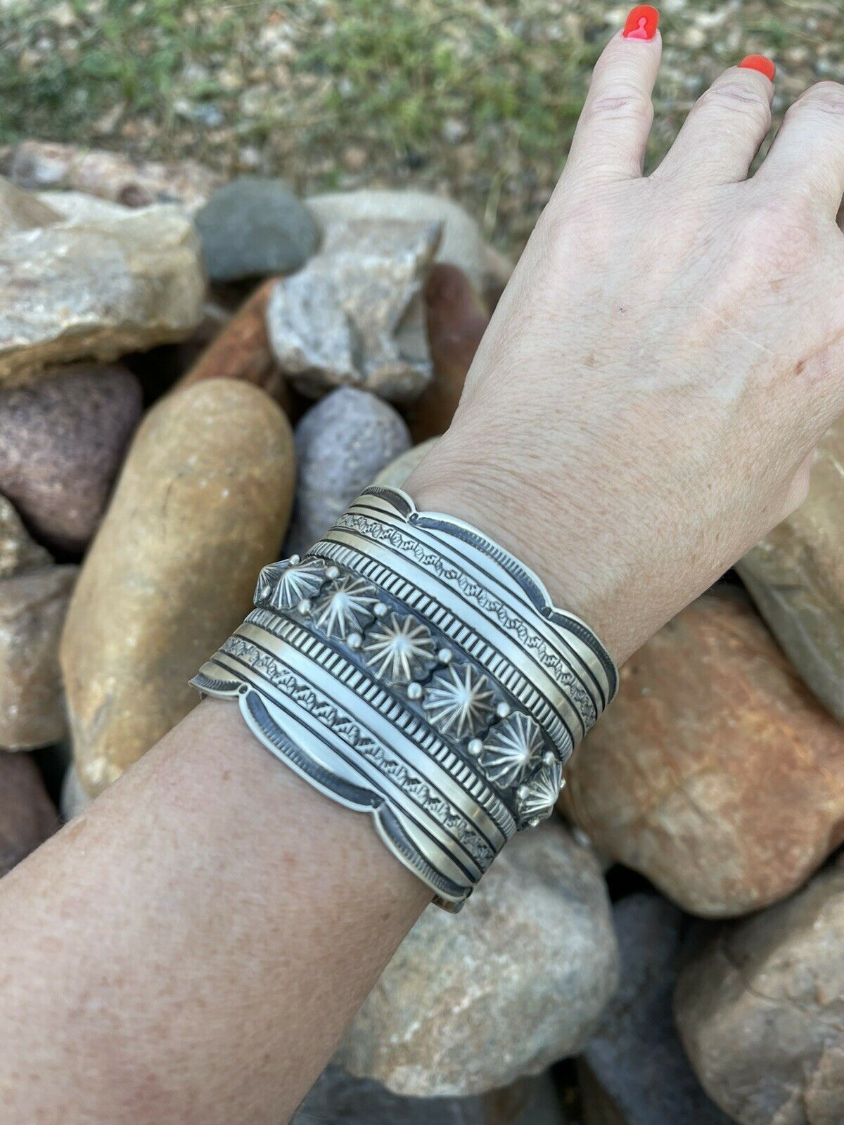 Handcrafted Tribal Power Sterling Silver Cuff Bracelet