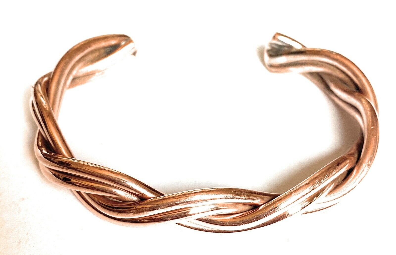 Handcrafted Copper Over Sterling Hand Twisted Cuff Bracelet
