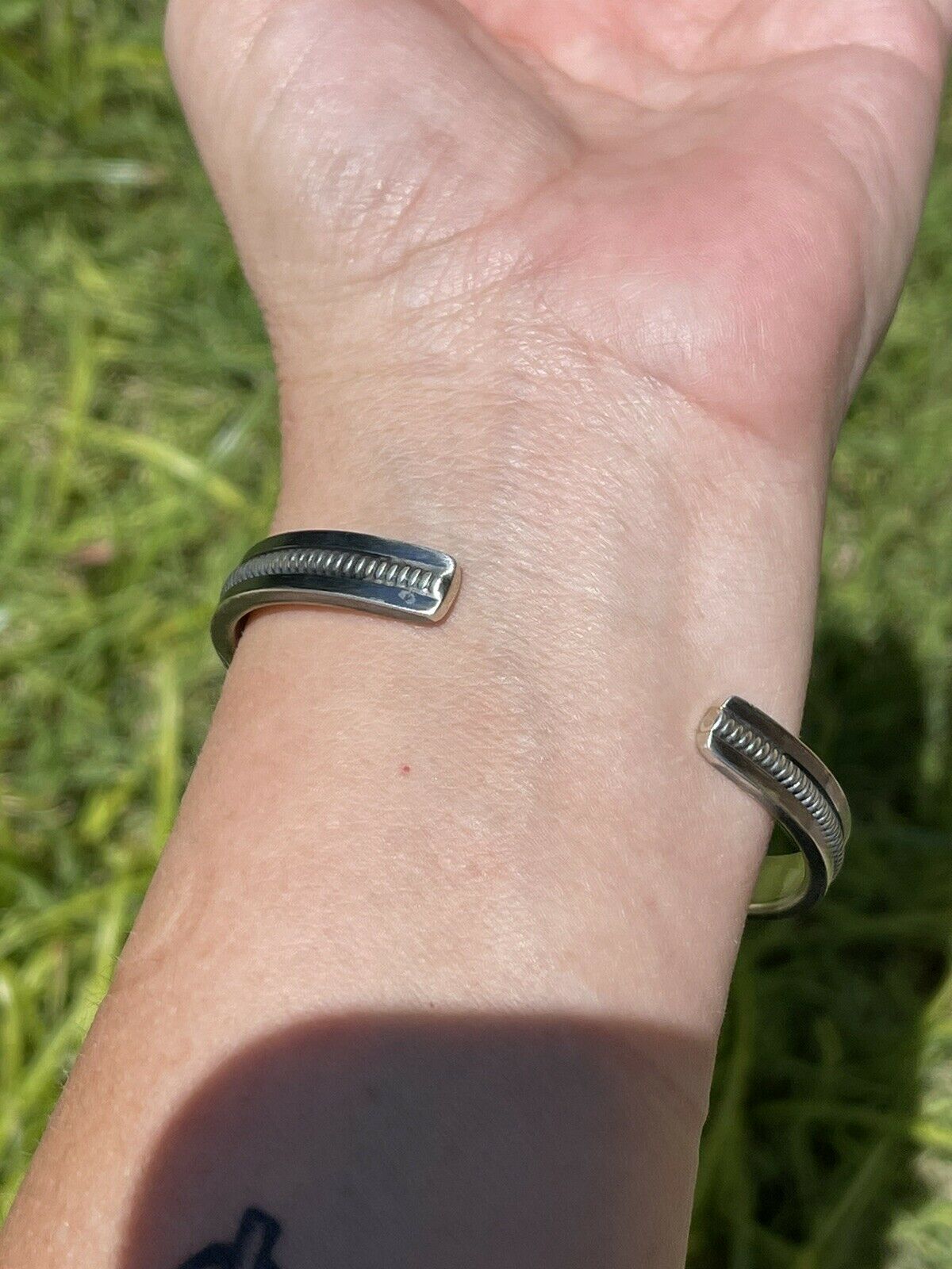 Handcrafted Sonoran Gold Turquoise & Sterling Silver Elegant Cuff Bracelet