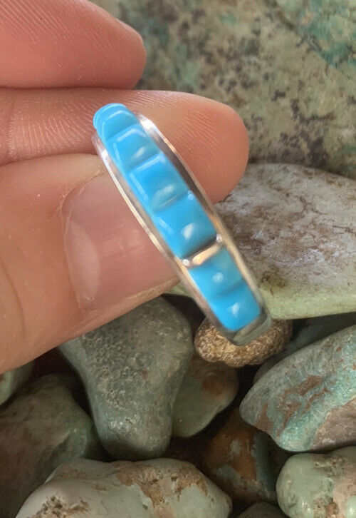 Handcrafted Turquoise Sterling Silver Stacker
