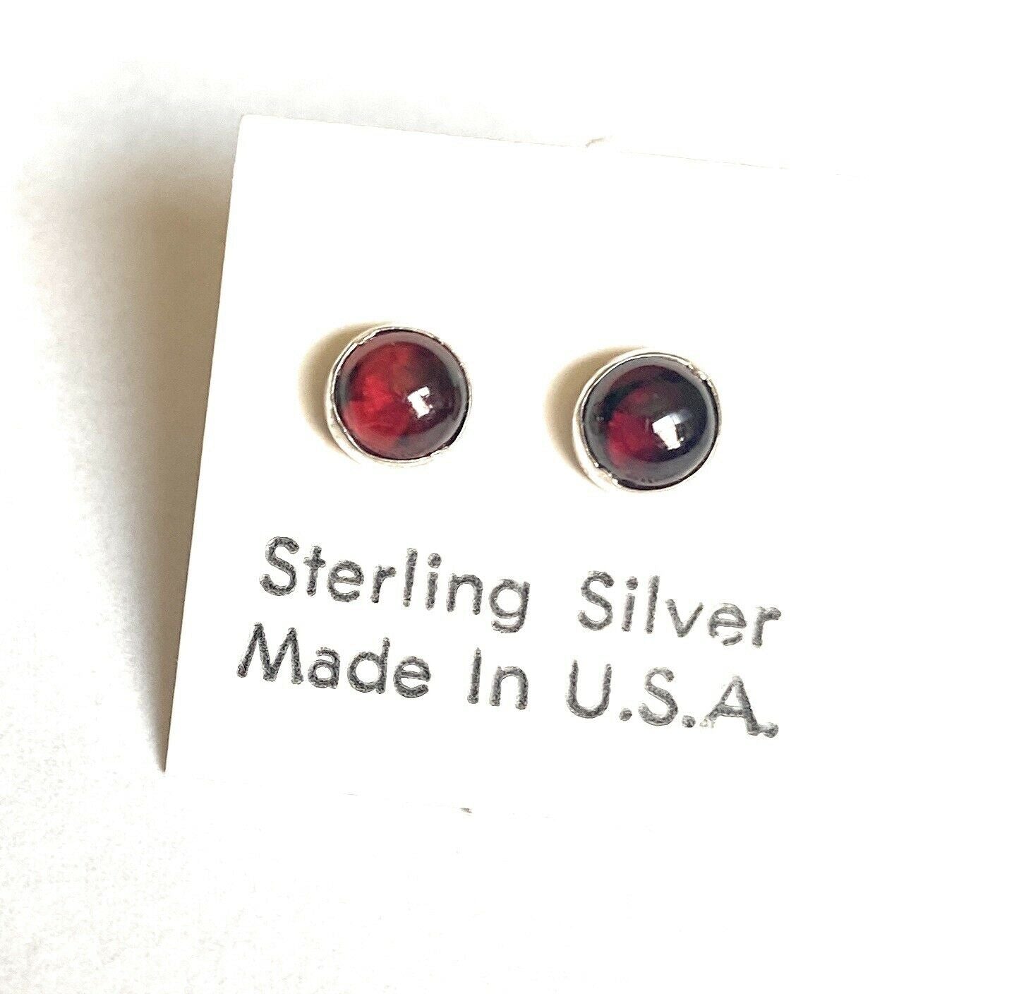 Handcrafted Amethyst and Sterling Silver Studs