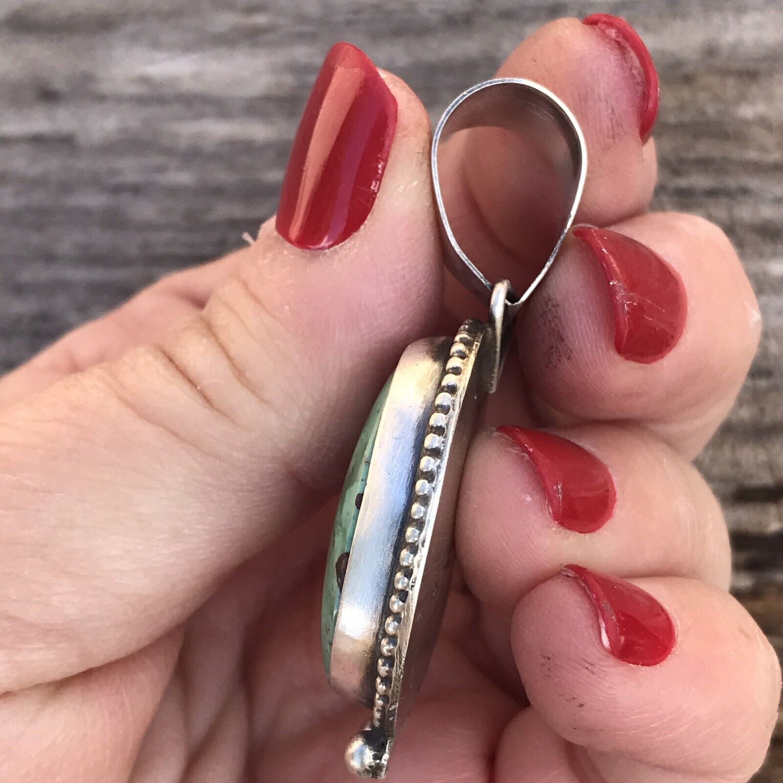 Navajo Turquoise Sterling Silver Pendant