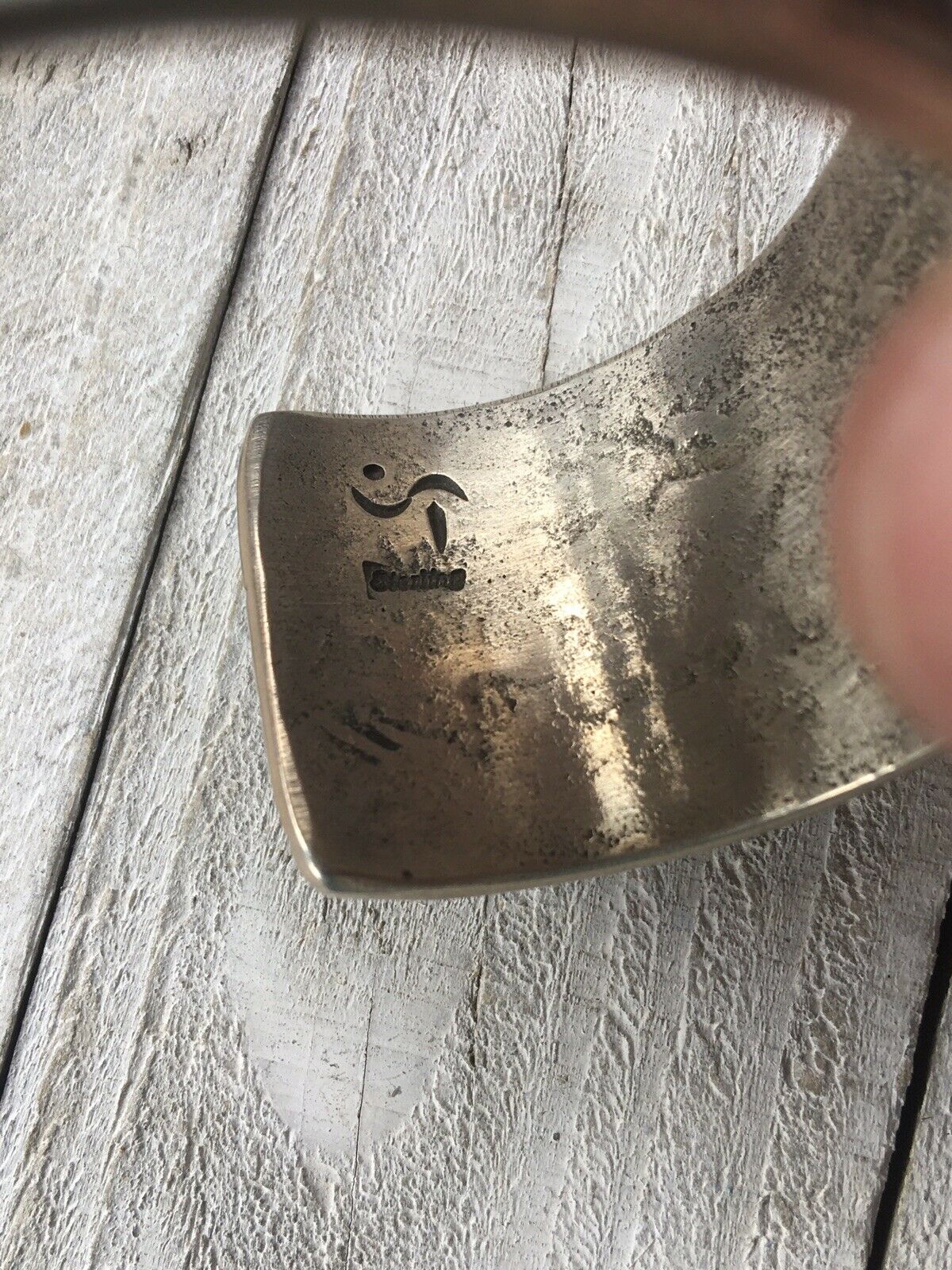 Handcrafted Sterling Silver Hand Stamped Tufa Cast Cuff Bracelet by Stewart Billie