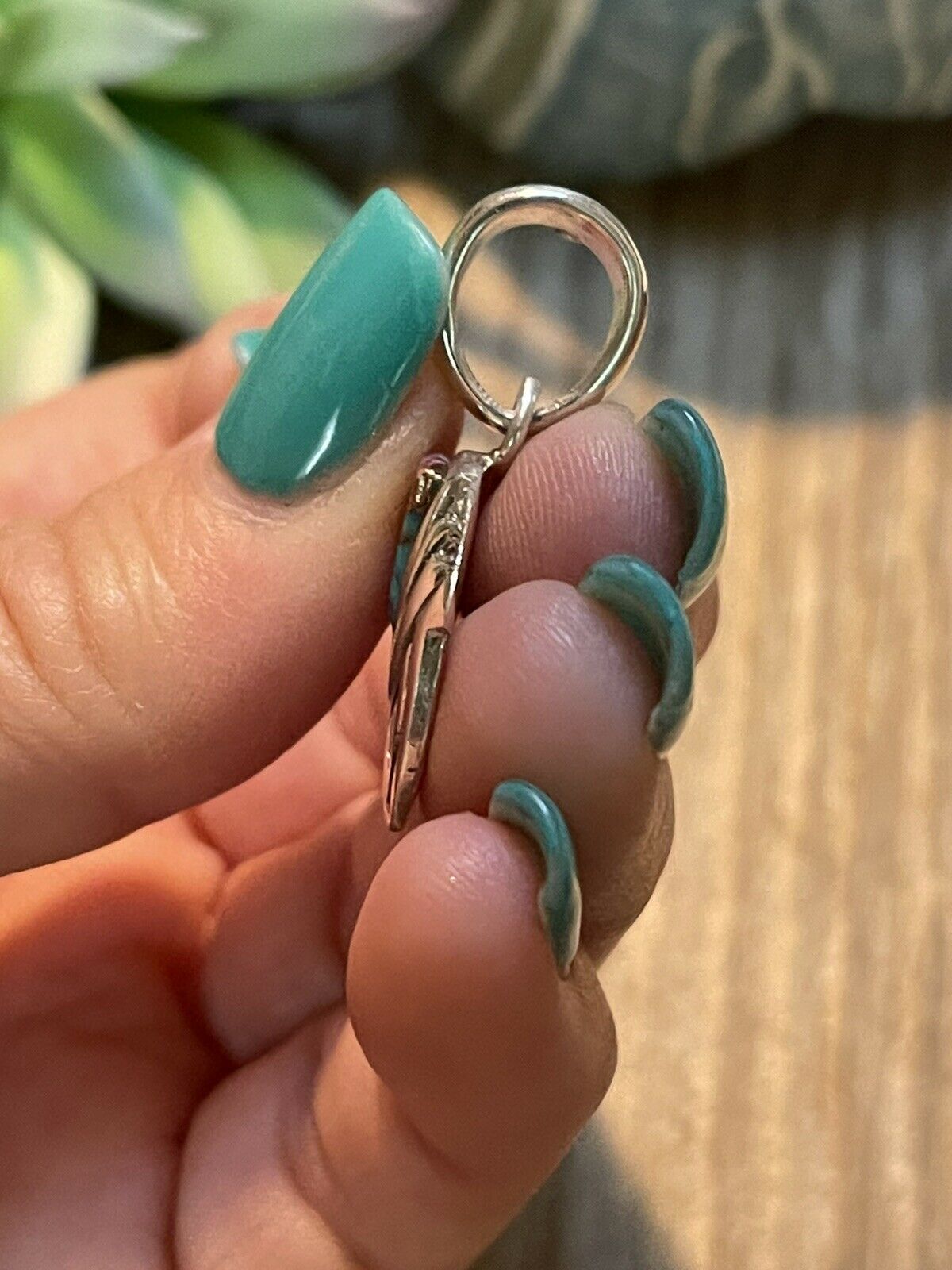 Handcrafted Pink Dream Mojave & Sterling Silver Bear Pendant