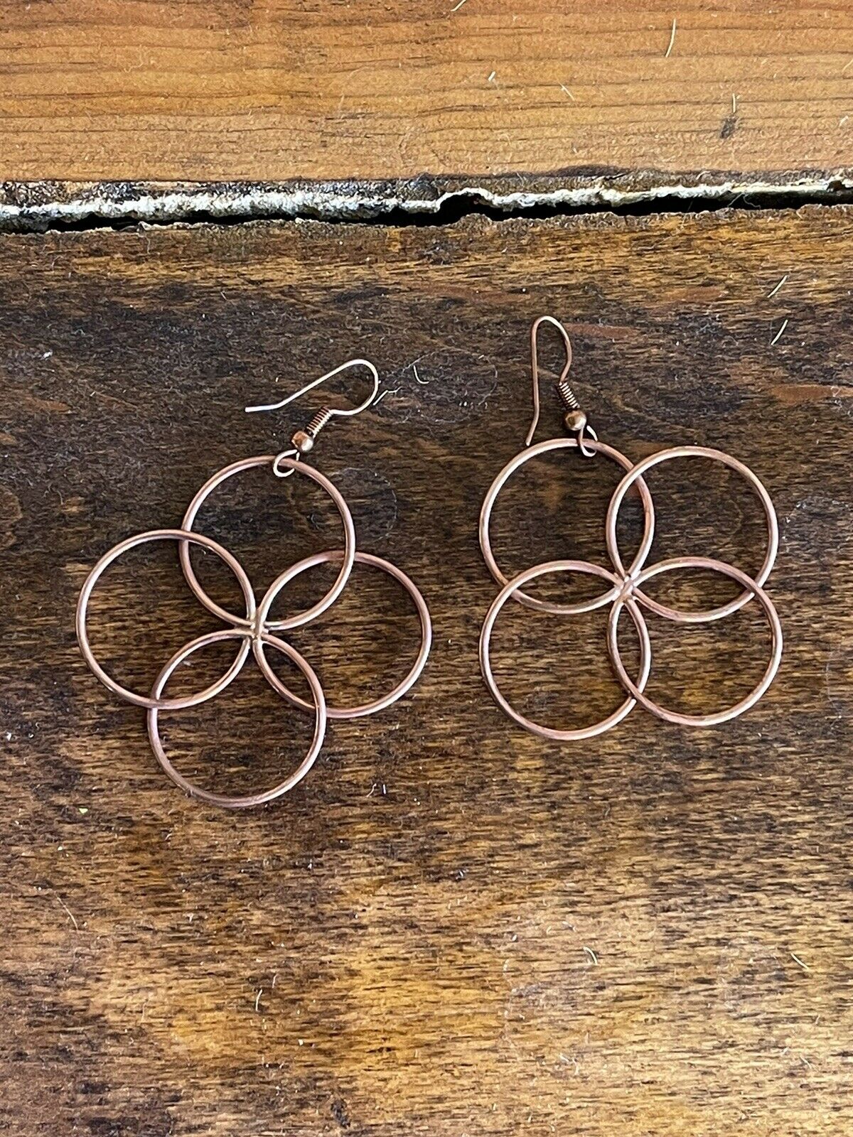 Handcrafted Copper Butterfly Twist Wire Dangle Earrings