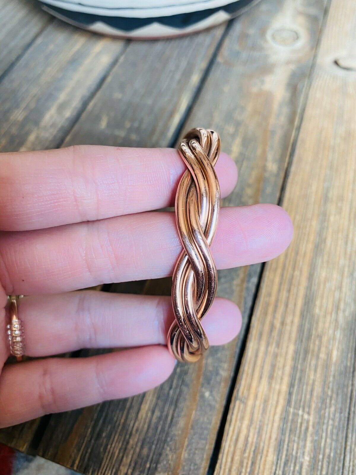 Handcrafted Copper Over Sterling Hand Twisted Cuff Bracelet