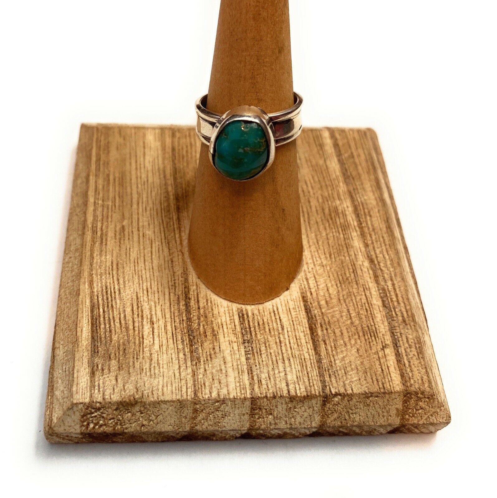 Handcrafted Turquoise & Sterling Silver Ring Size 5.25