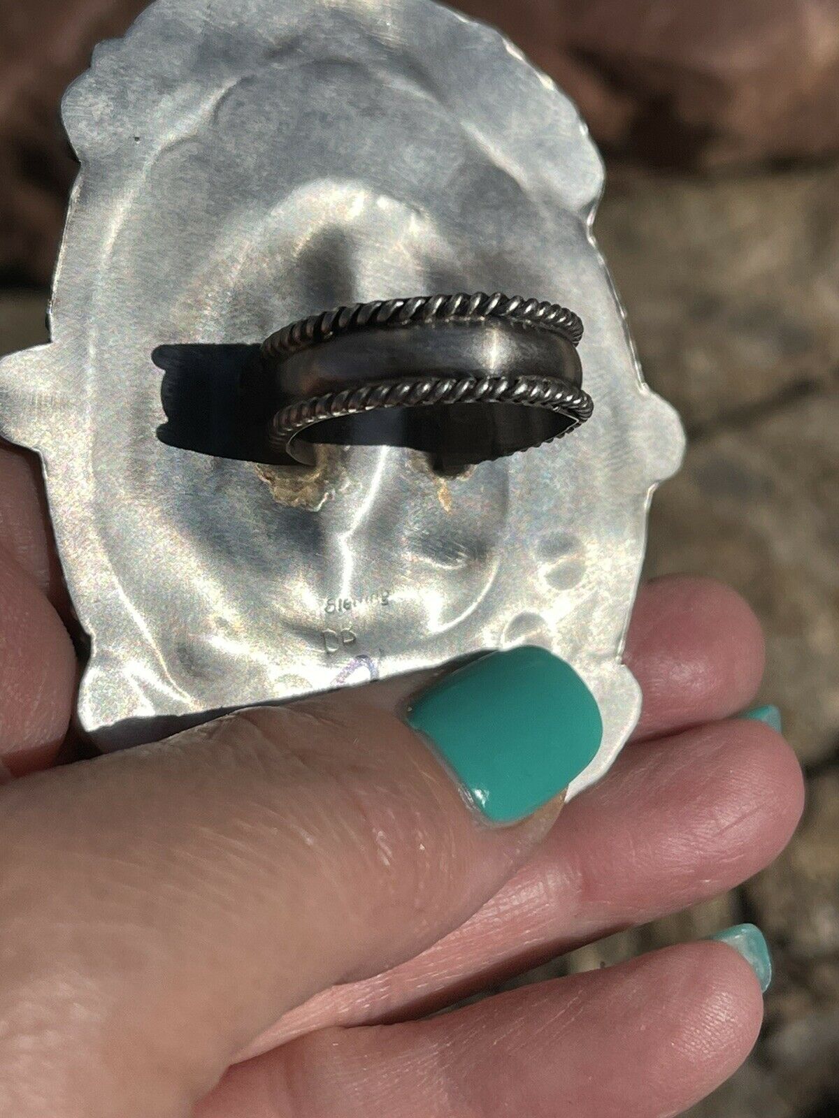 Handcrafted Sterling Silver Orange Spiny Cluster Jumbo Ring Sz 9