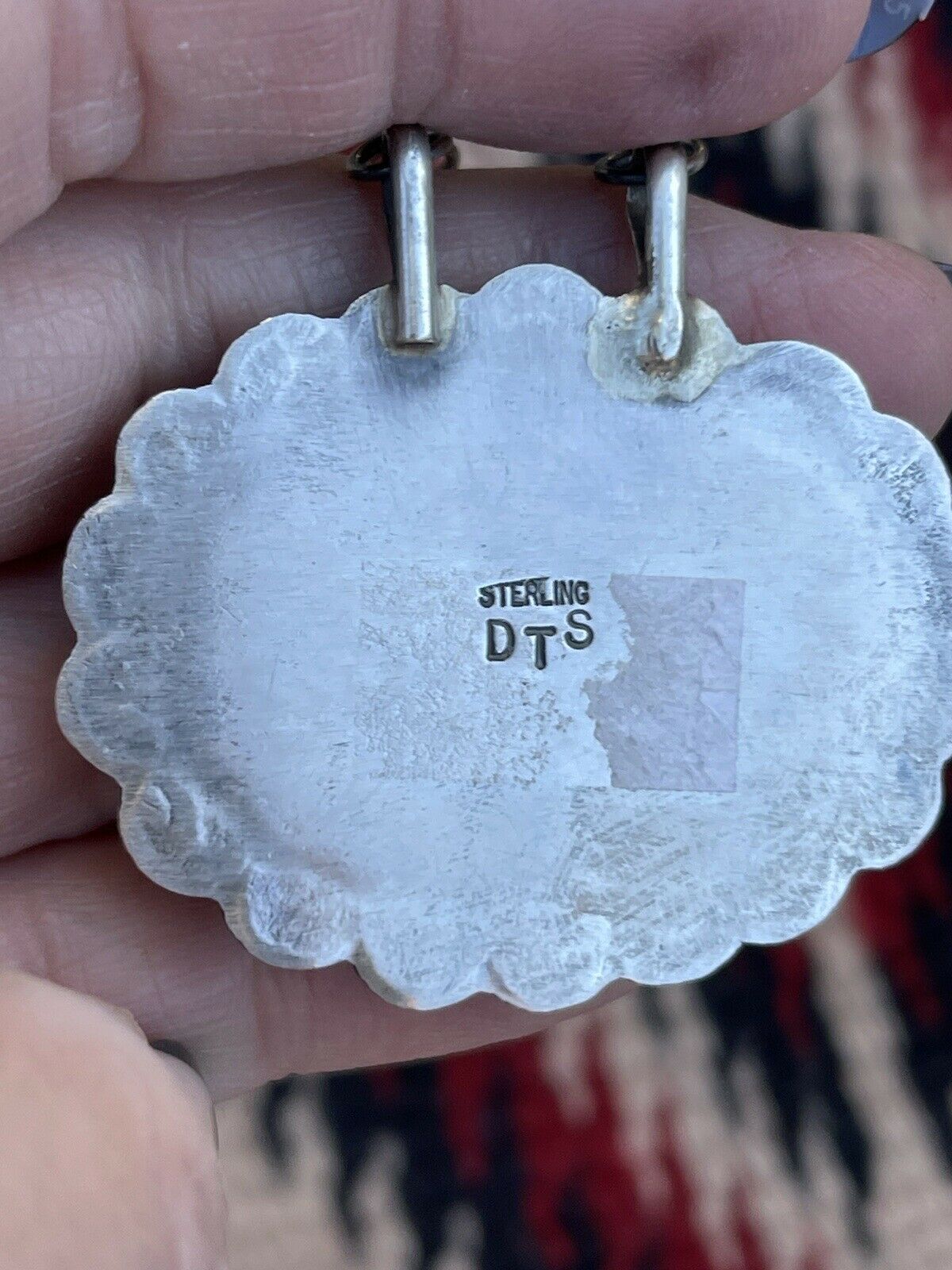 Handcrafted Sterling Silver & Royston Turquoise Stone Southwest Necklace Signed