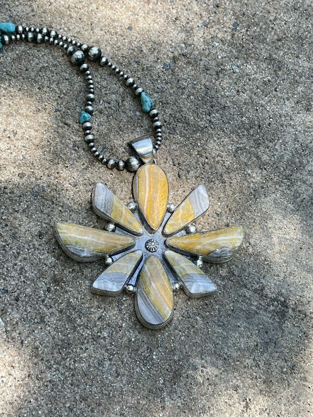 Handcrafted Sterling Silver Bumblebee Jumbo Cluster Pendant