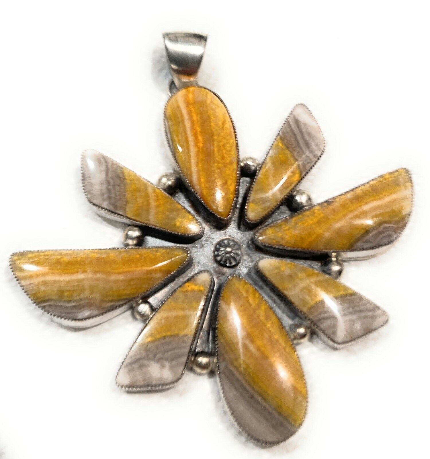 Handcrafted Sterling Silver Bumblebee Jumbo Cluster Pendant