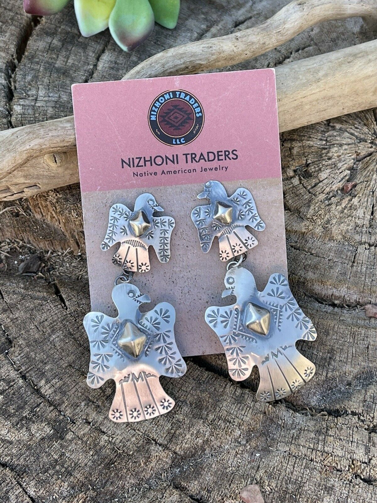 Handcrafted Sterling Silver Thunderbird Dangles by Tim Yazzie