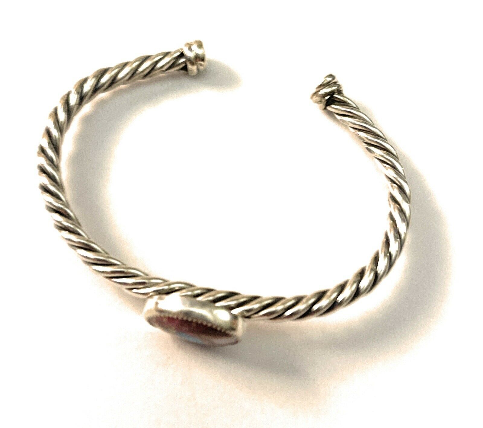 Handcrafted Pink Dream Mojave & Sterling Silver Bracelet Rope Cuff