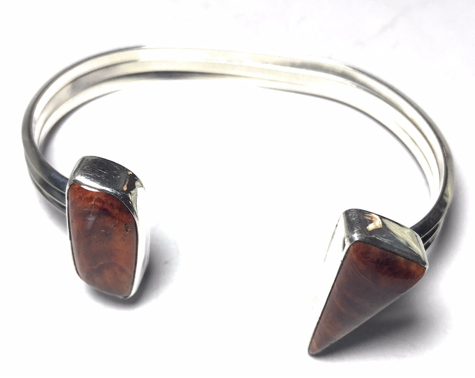 Navajo Spiny Oyster & Sterling Silver Bracelet Cuff Signed