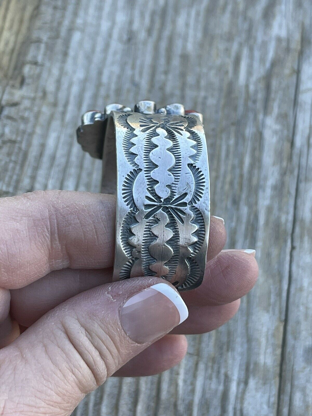 Handcrafted Sterling Kingman Web Turquoise & Red Coral Taos Bracelet Cuff by Bobby Johnson /