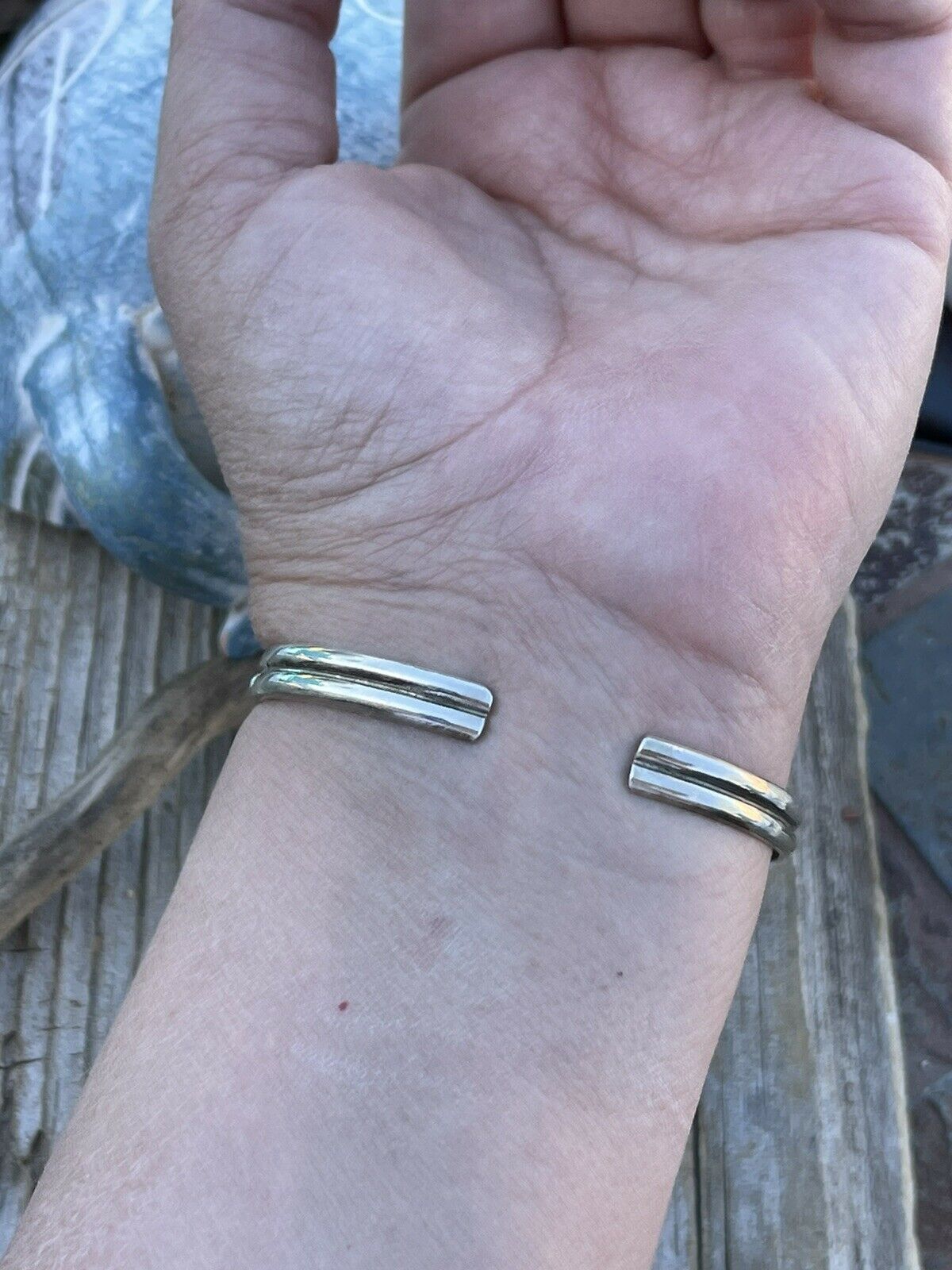 Handcrafted Kingman Web Turquoise & Sterling Silver Cuff Bracelet