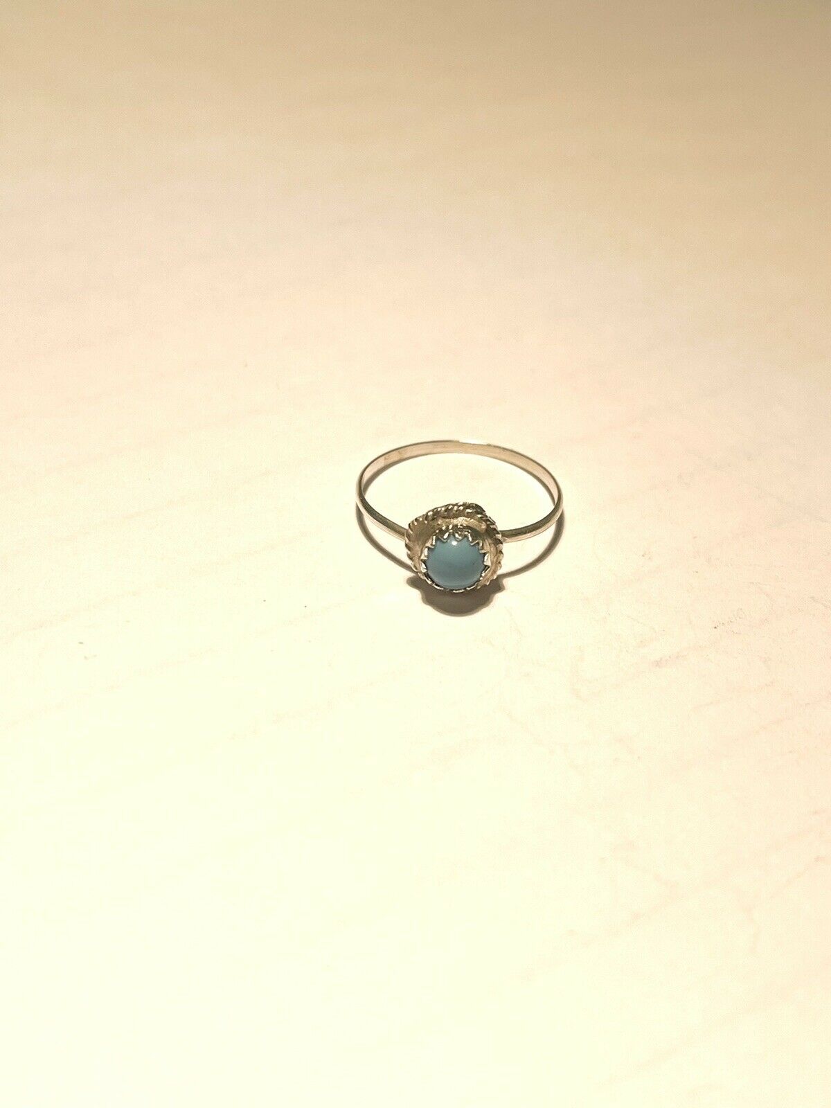 Handcrafted Kingman Turquoise & Sterling Silver Dot Rings