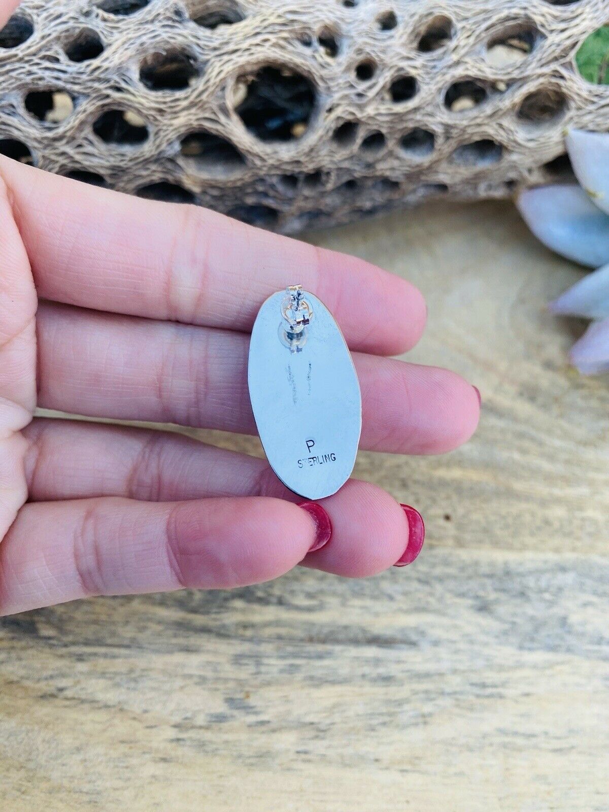 Handcrafted Purple Opal & Sterling Silver Shadow Box Post Earrings