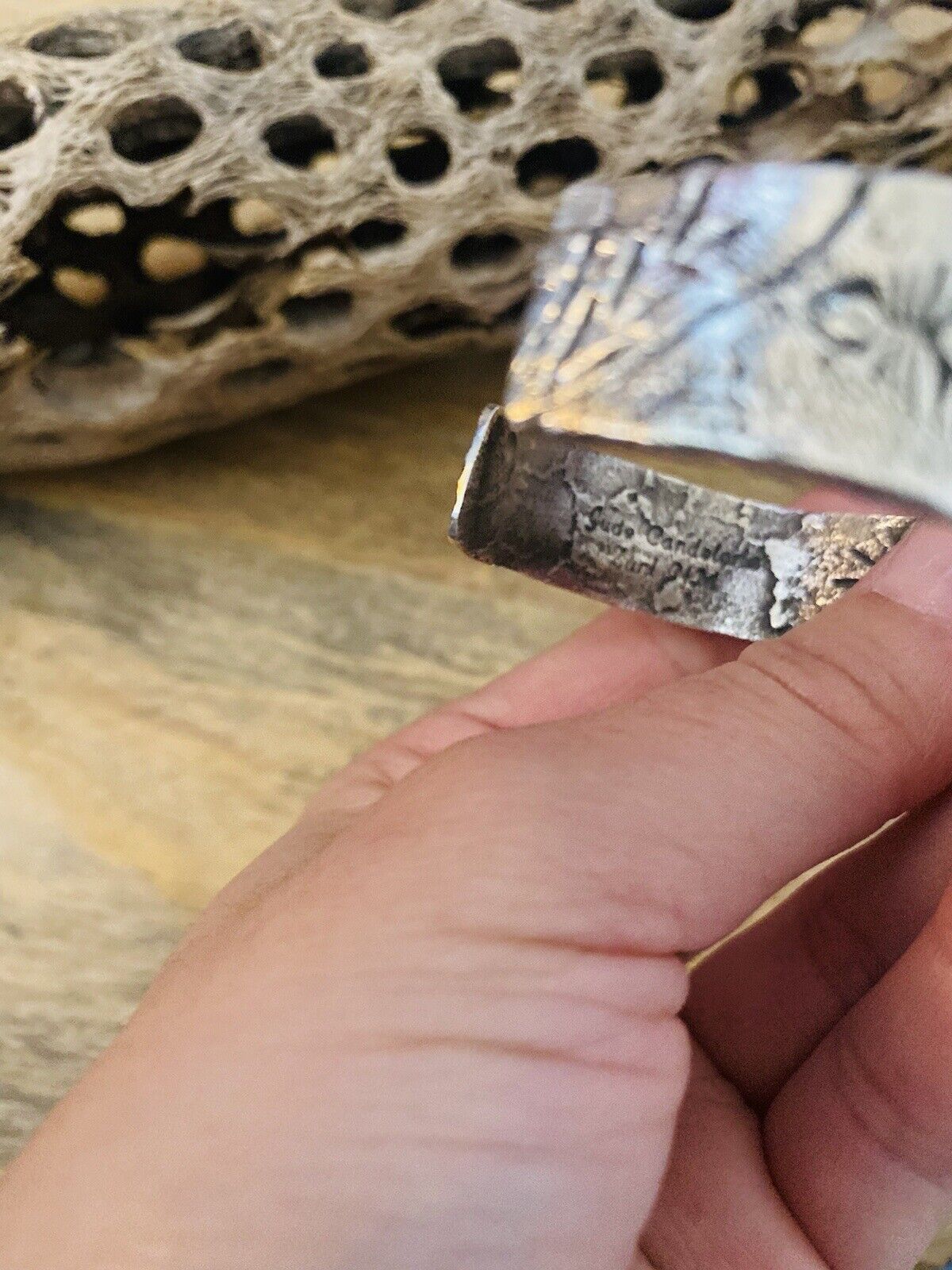 Navajo Turquoise & Sterling Silver Cuff Bracelet Signed NF