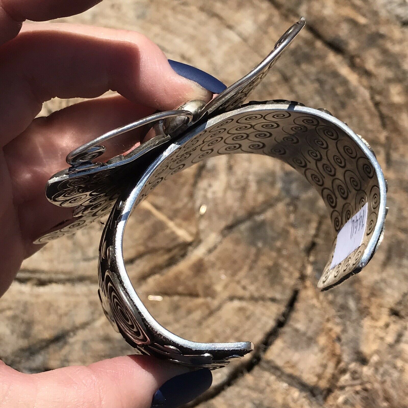 Sterling Turquoise Butterfly Bracelet Cuff By Alex Sanchez /