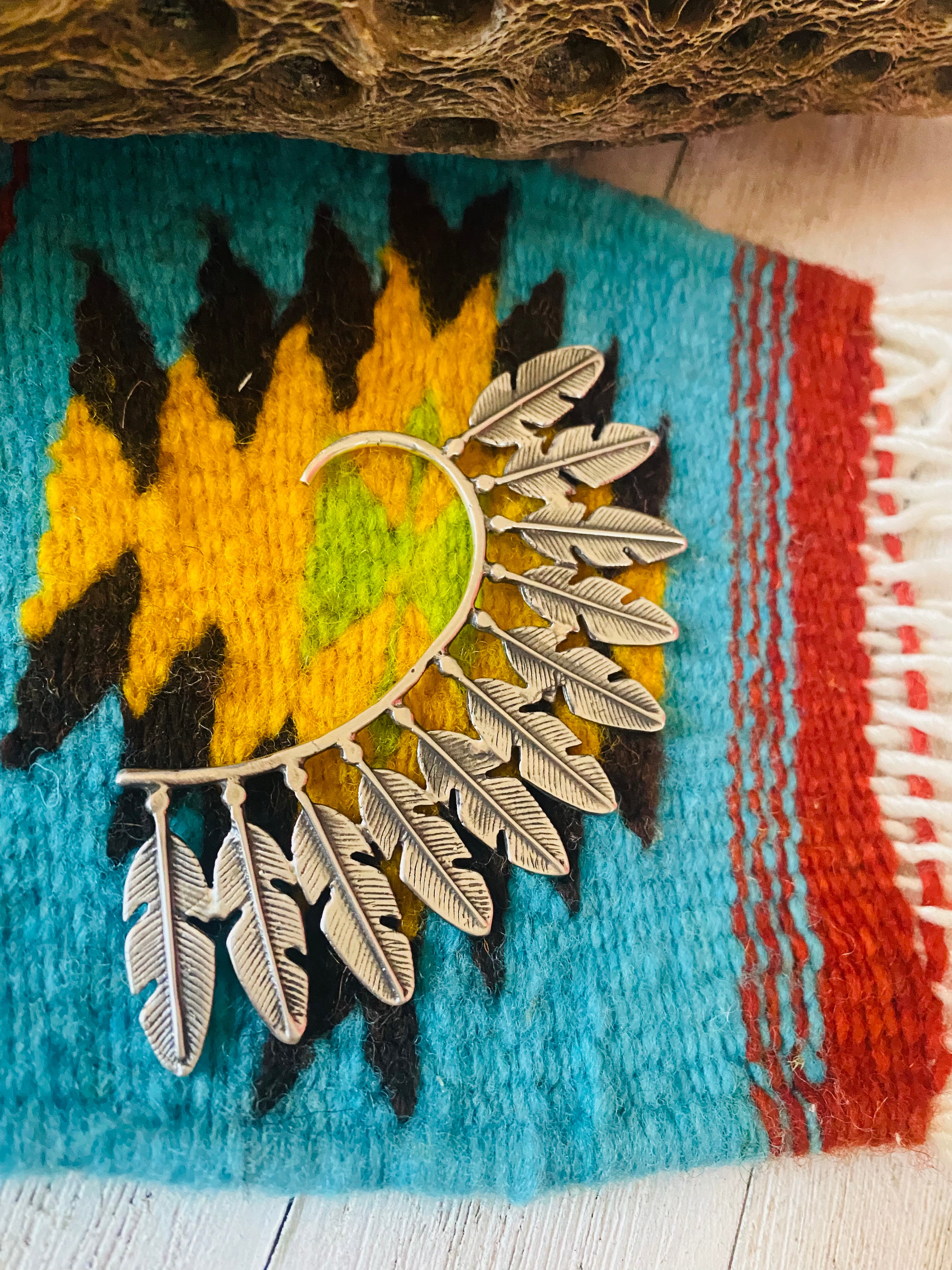 Handcrafted Sterling Silver Feather Cuff Earring