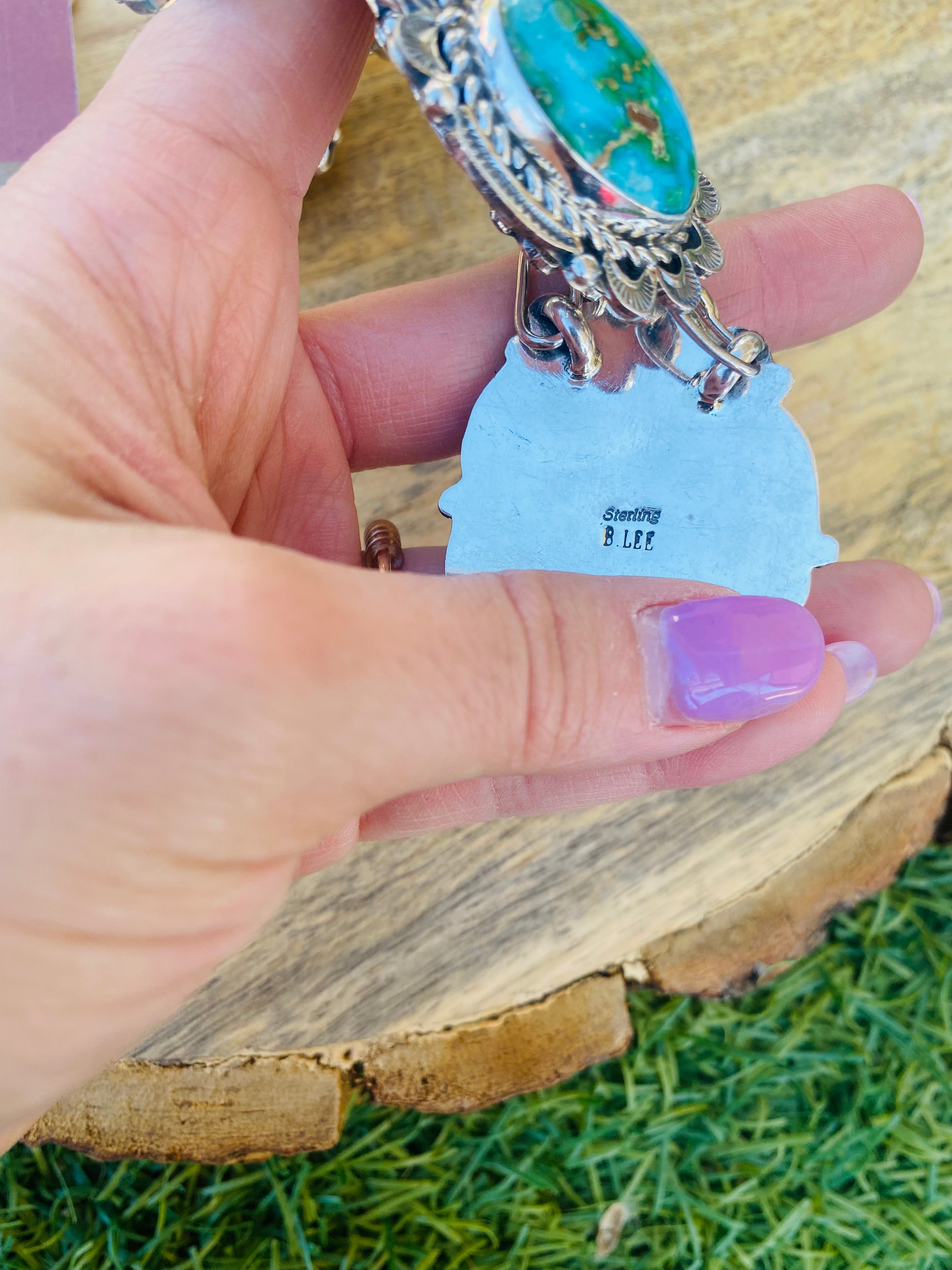 Handcrafted Sterling Silver & Sonoran Mountain Turquoise Necklace Set