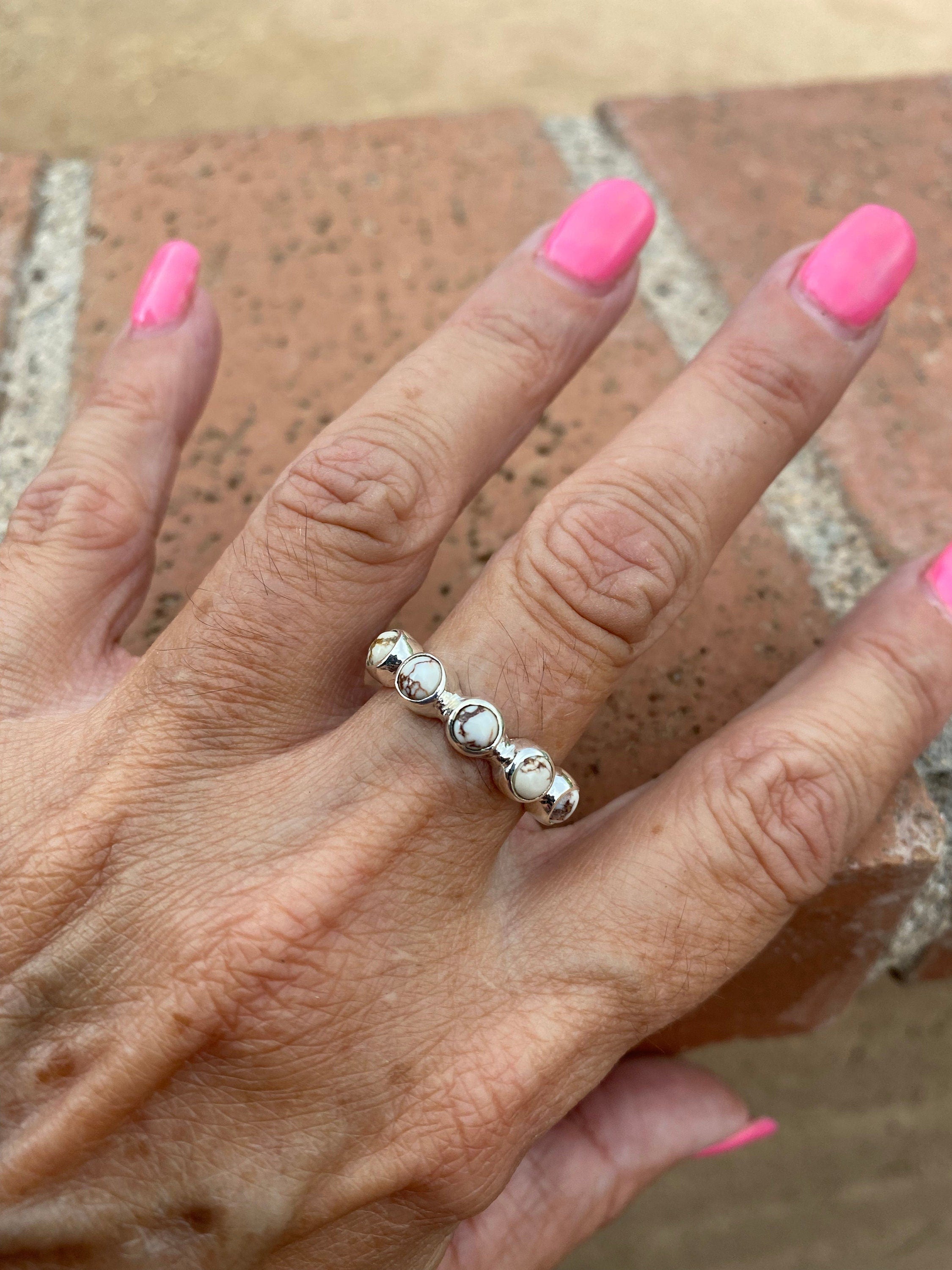 Wild Horse & Sterling Silver Stacker Band