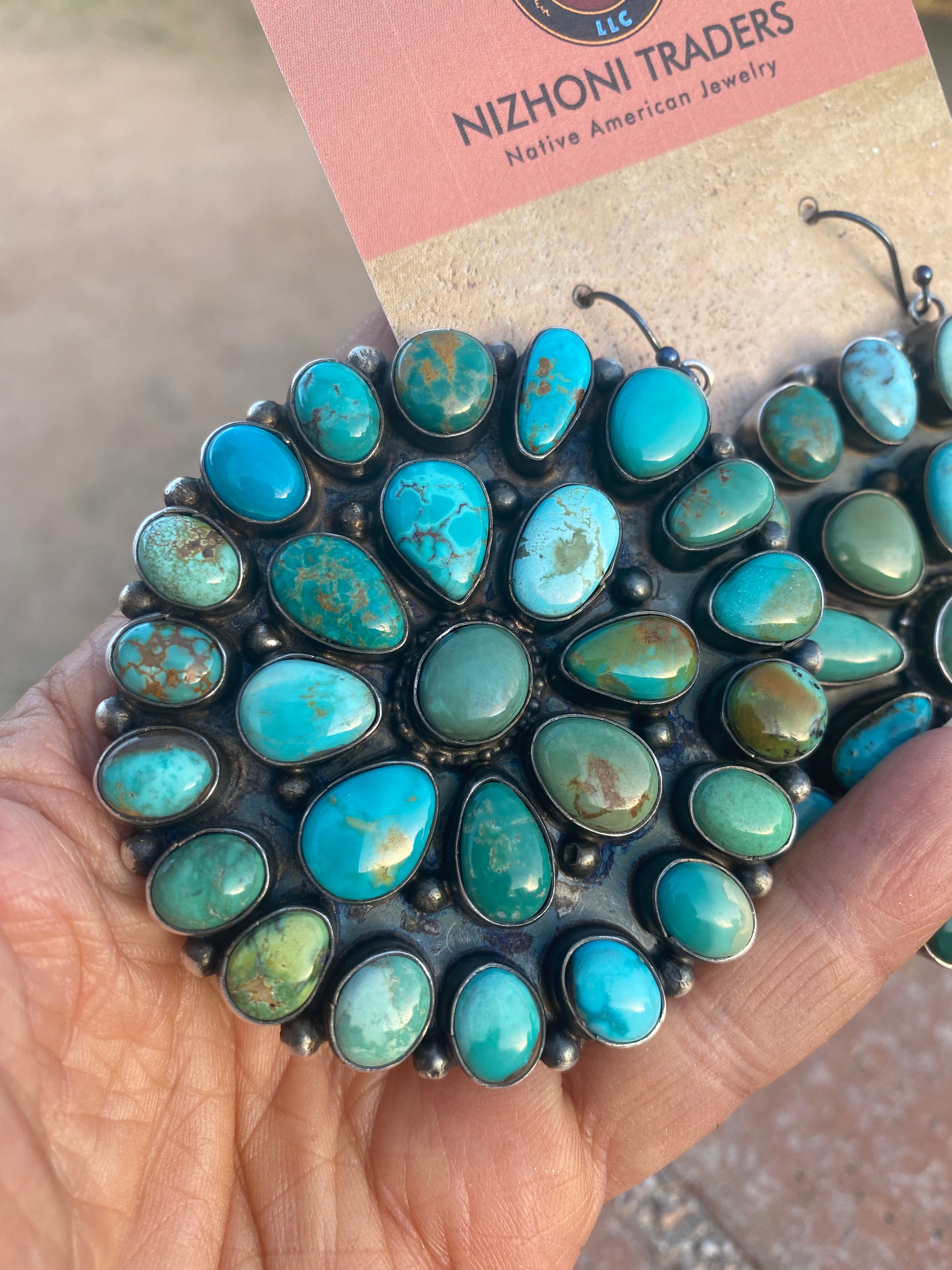 Handcrafted Ella Peters Royston Turquoise Statement Necklace Set