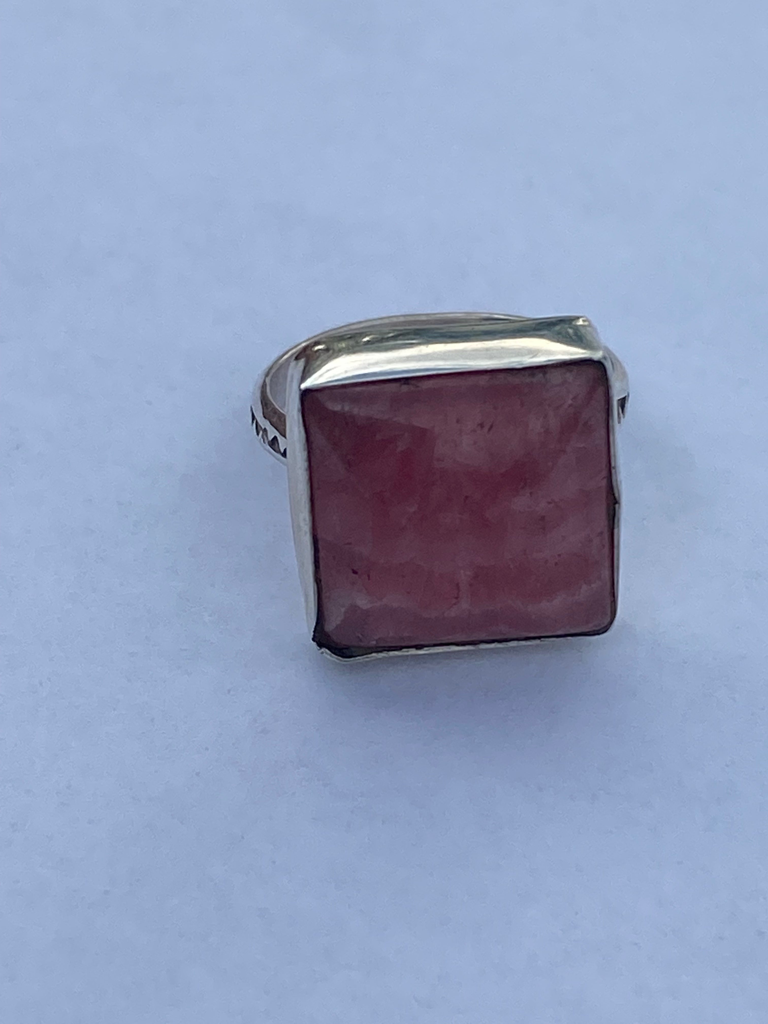 Handcrafted Sterling Silver & Rhodochrosite Rings Signed