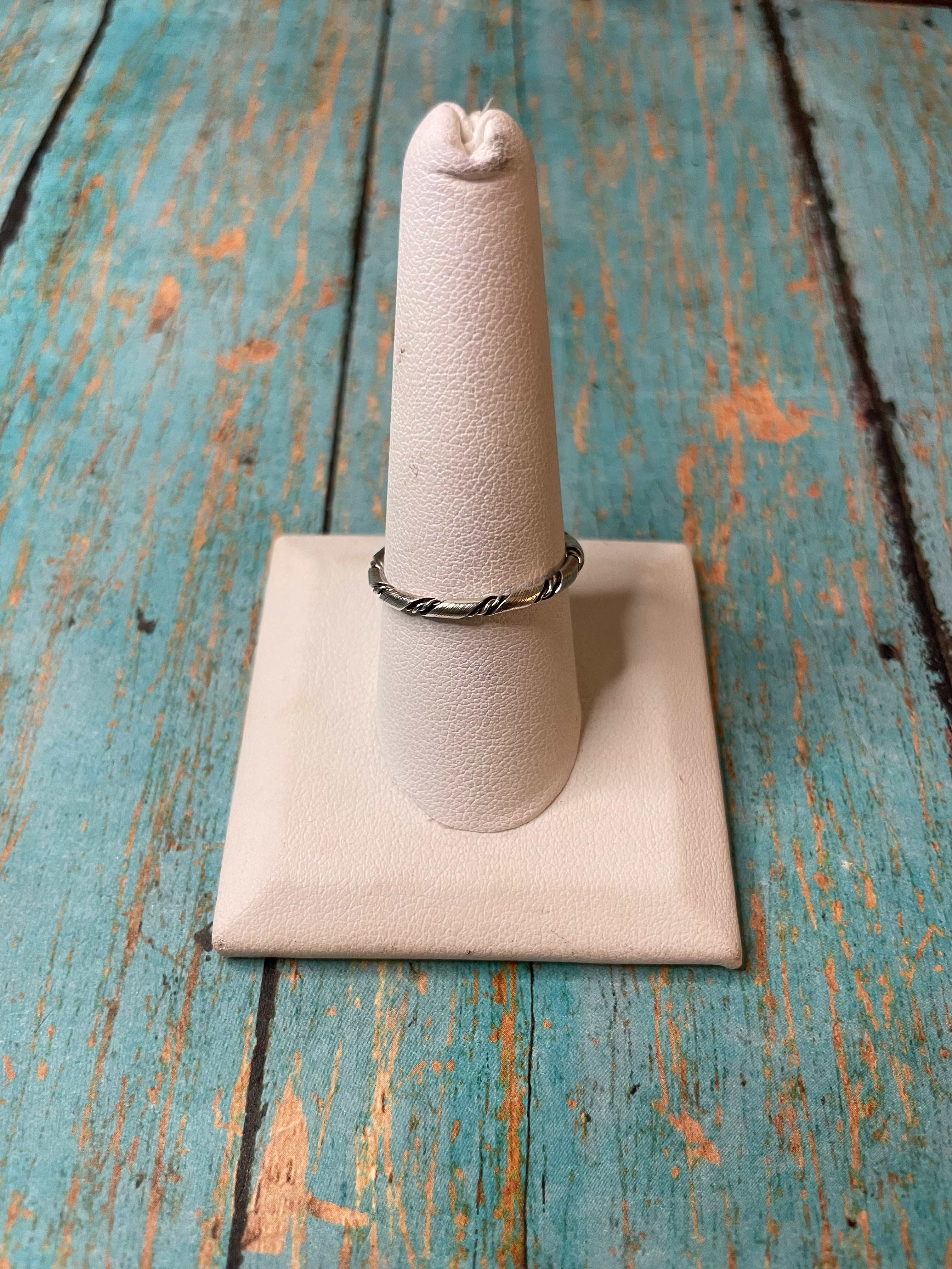 Handcrafted Sterling Silver Thin Twisted Bands SK8