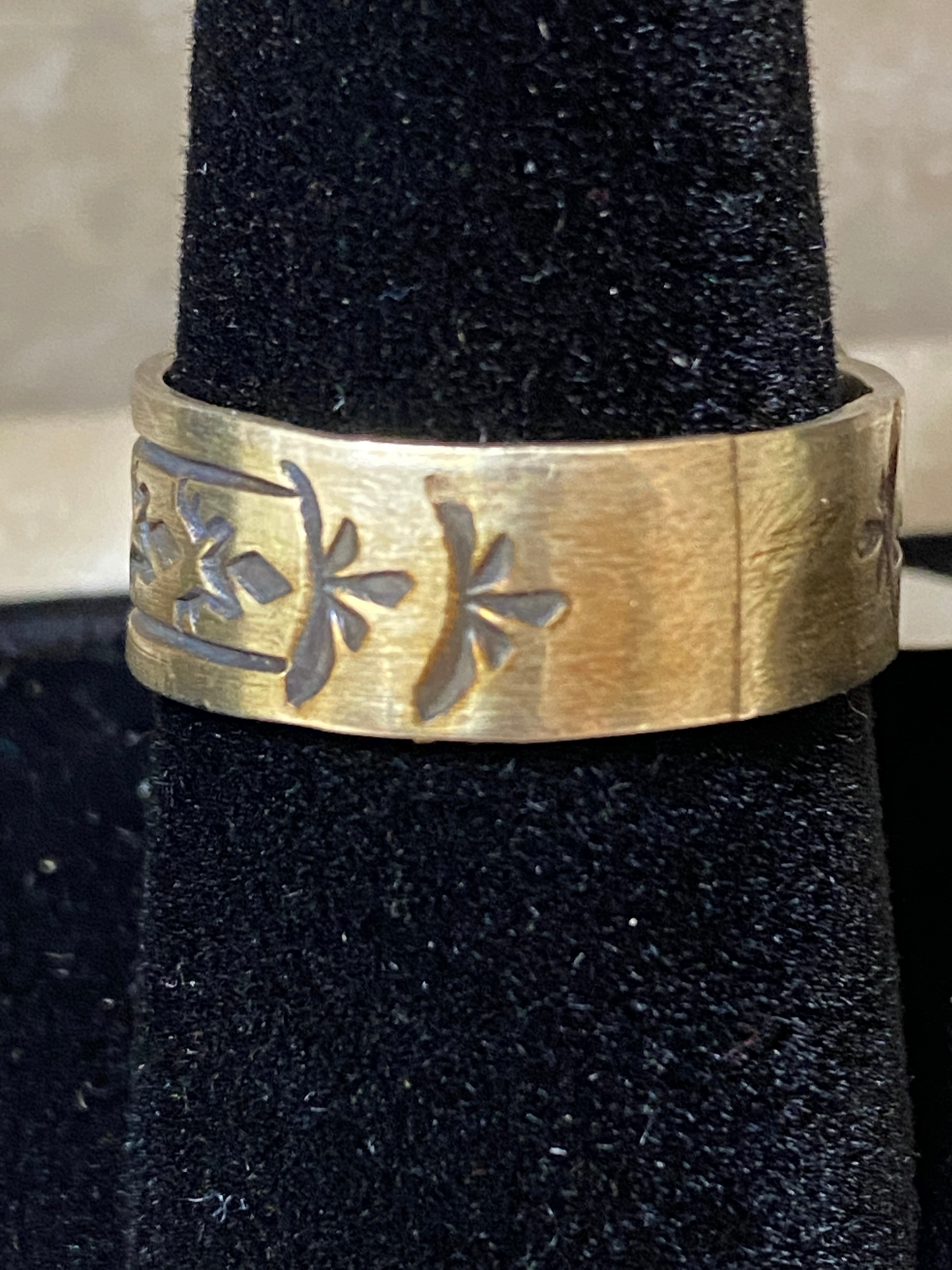 Handcrafted Sterling Silver Tribal Ring Size 9.5