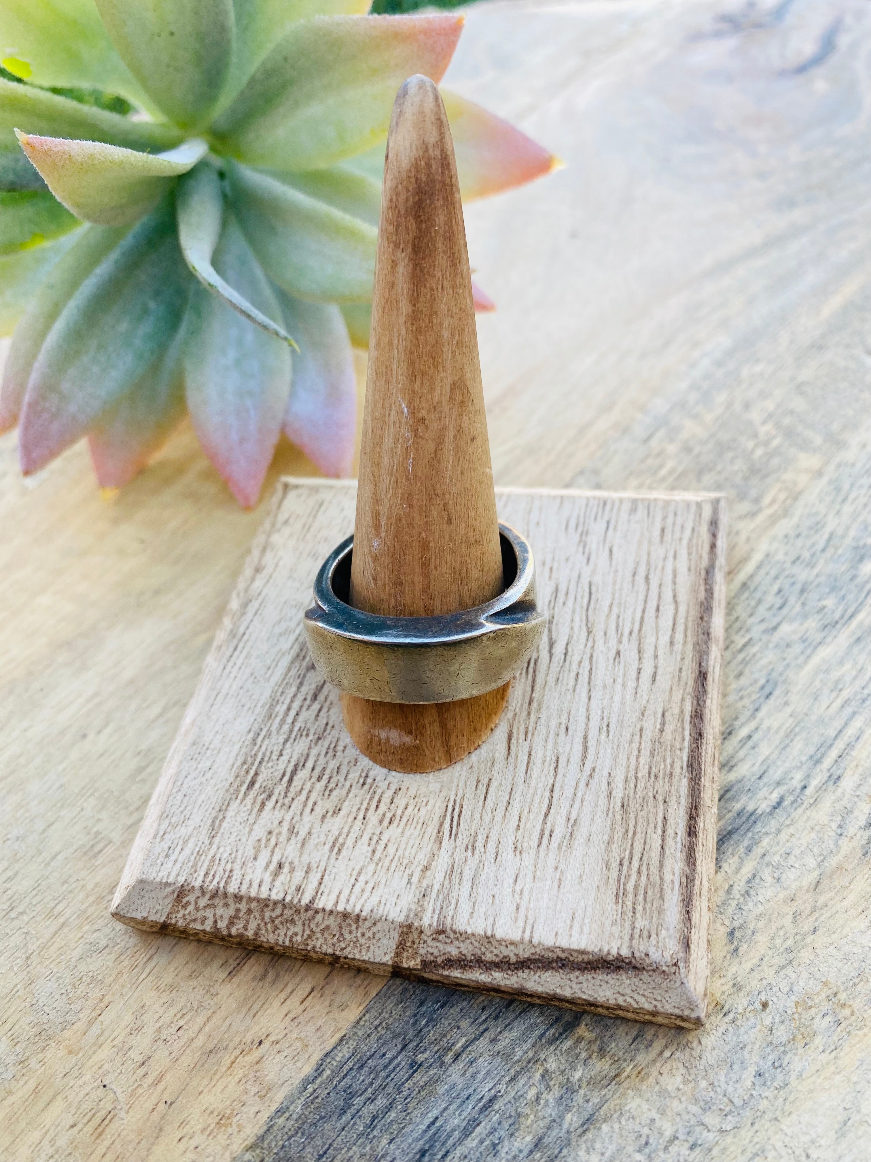 Handcrafted Vintage Sterling Silver Ring Size 11 Signed