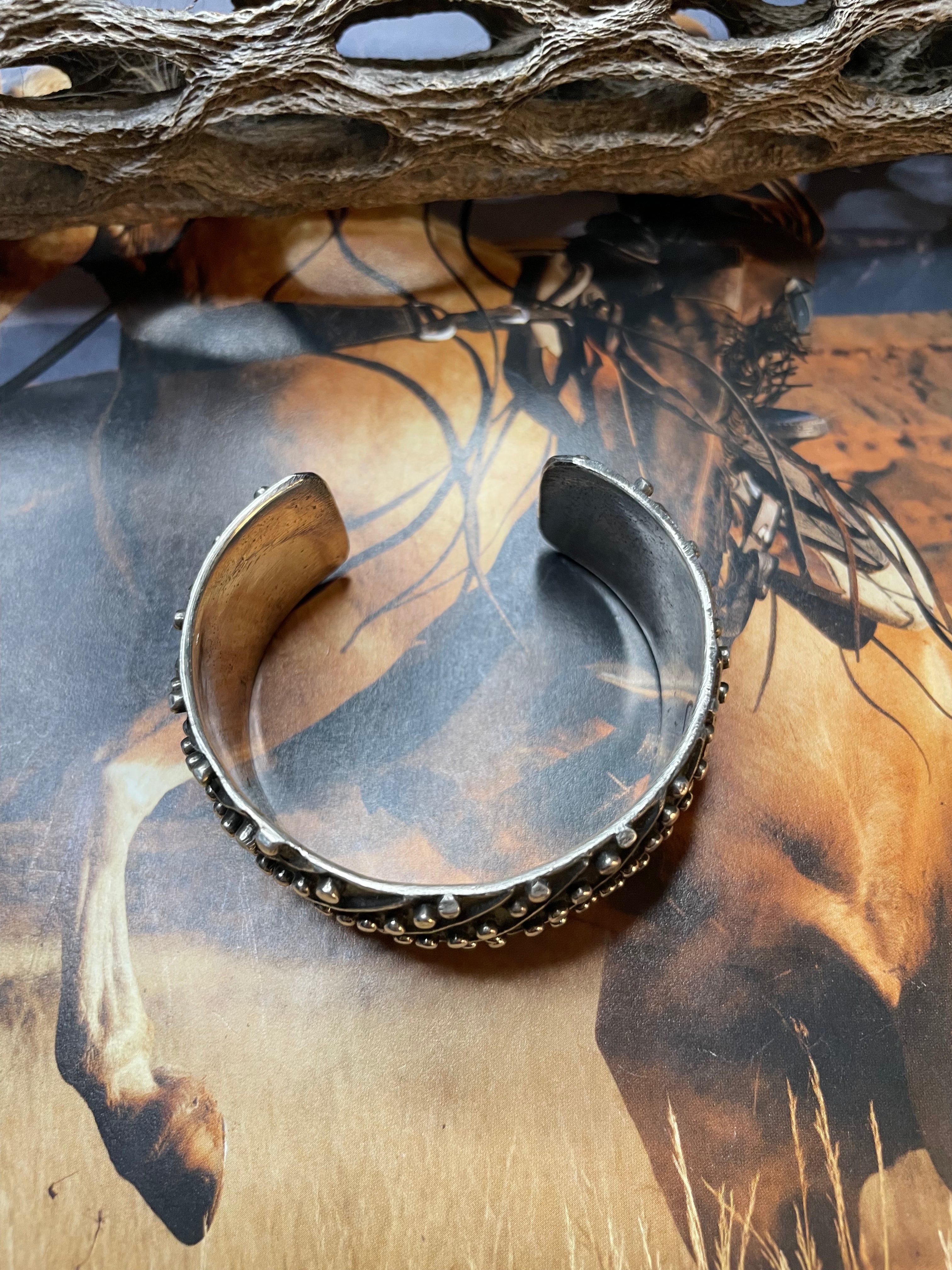 Handcrafted Sterling Silver Cuff Bracelet Signed