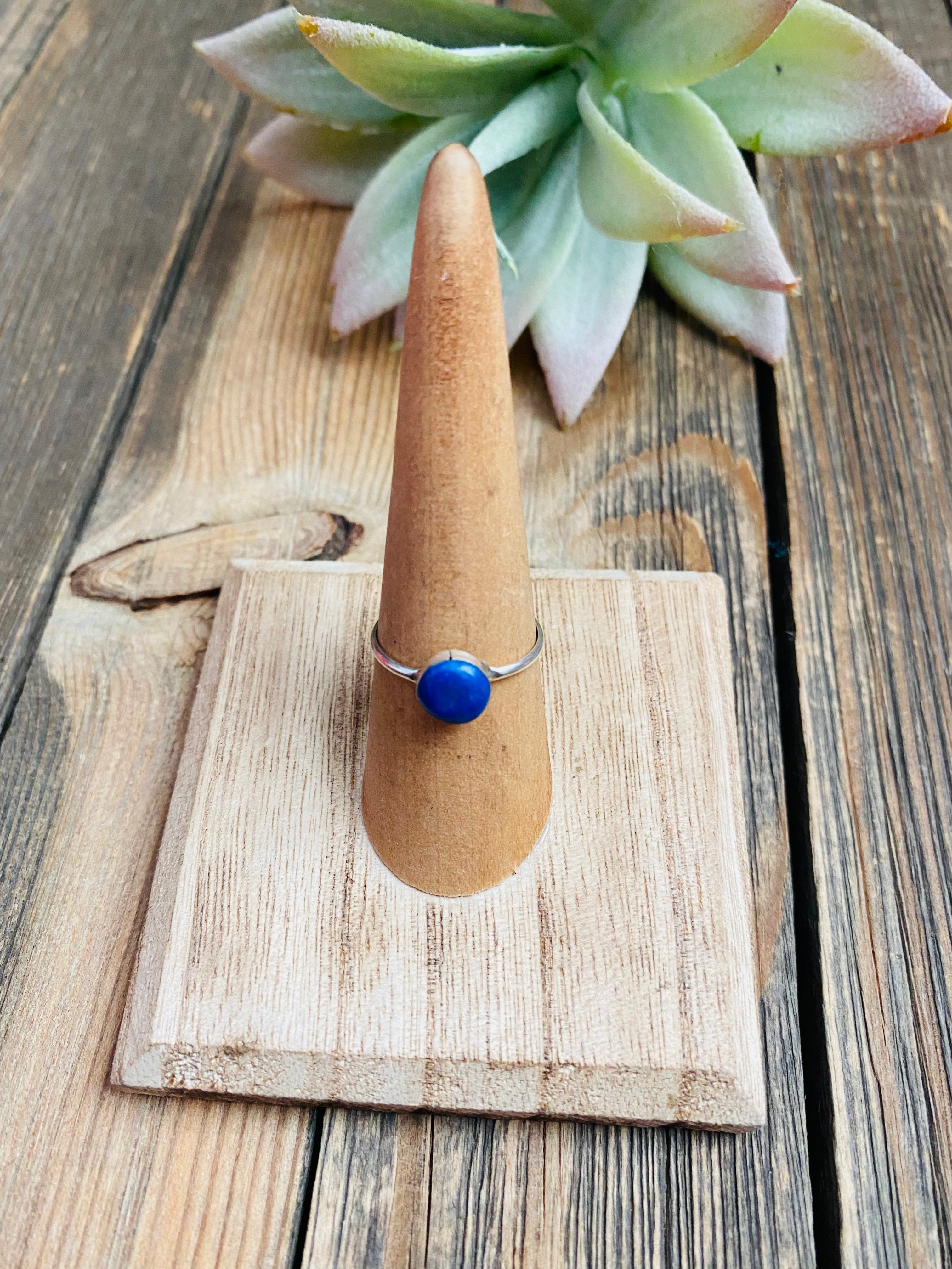 Handcrafted Denim Lapis & Sterling Silver Ring