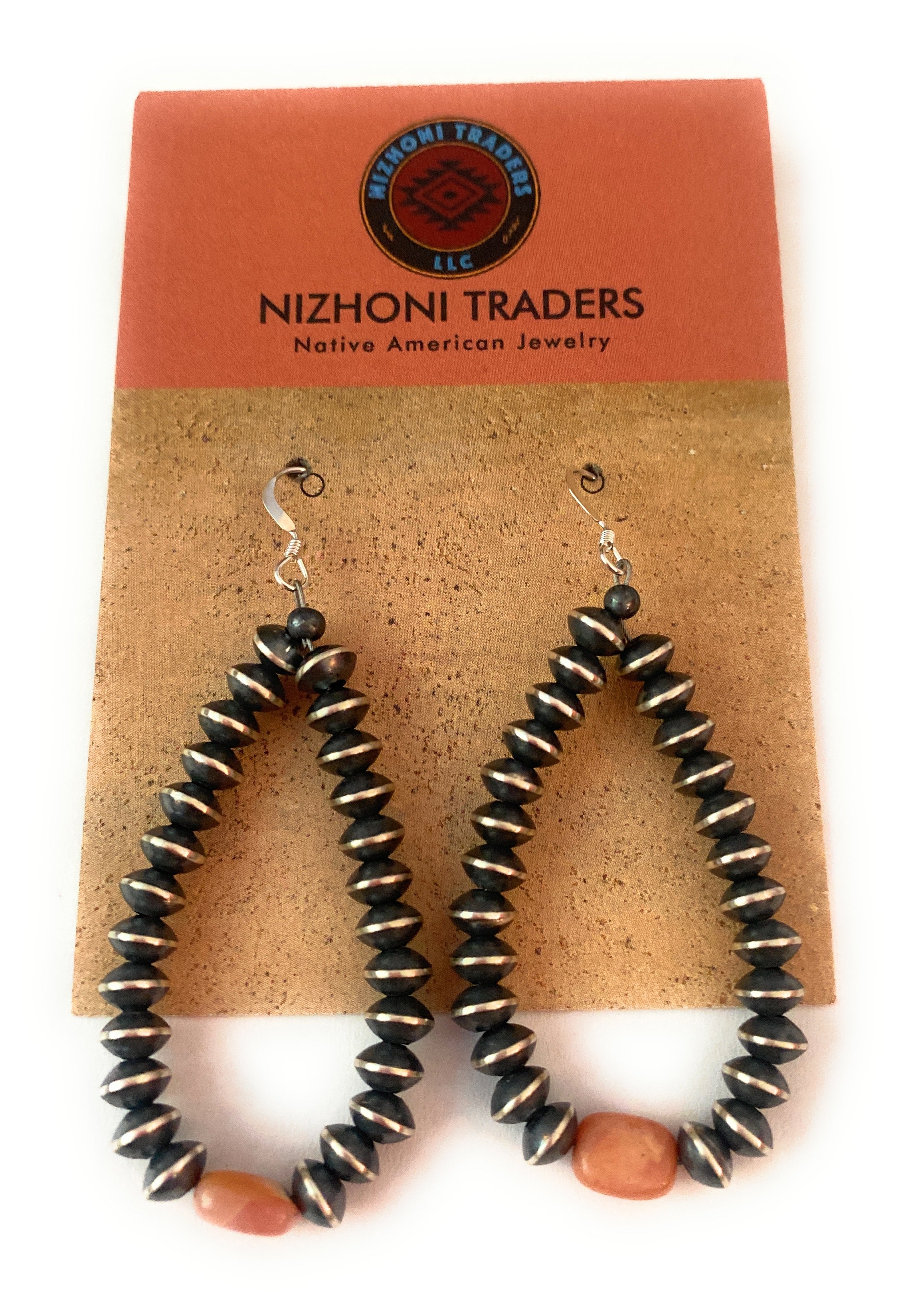 Handcrafted Sterling Silver Pearl & Rhodochrosite Dangle Hoop Earrings