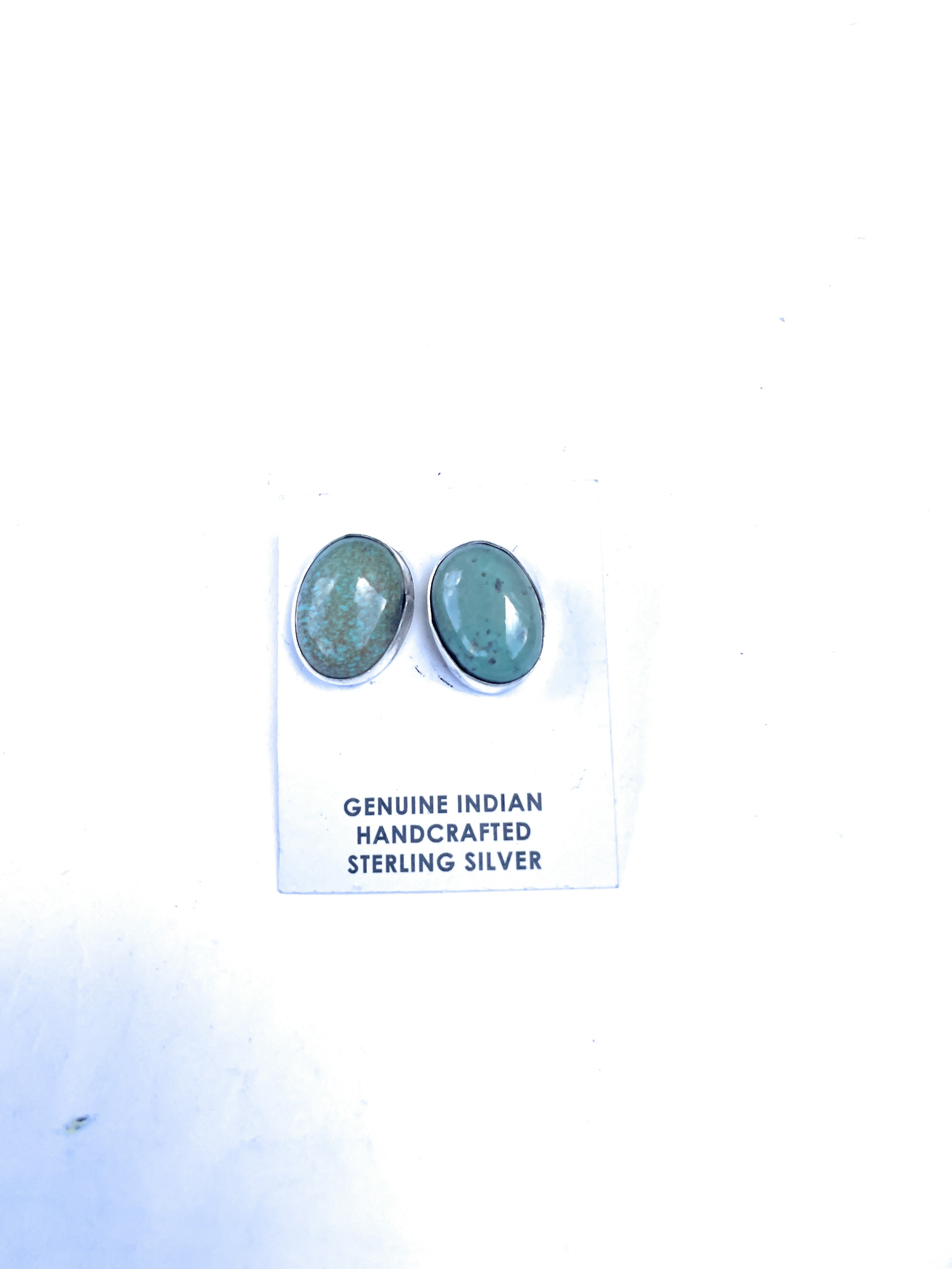 Handcrafted Turquoise And Sterling Silver Post Earrings