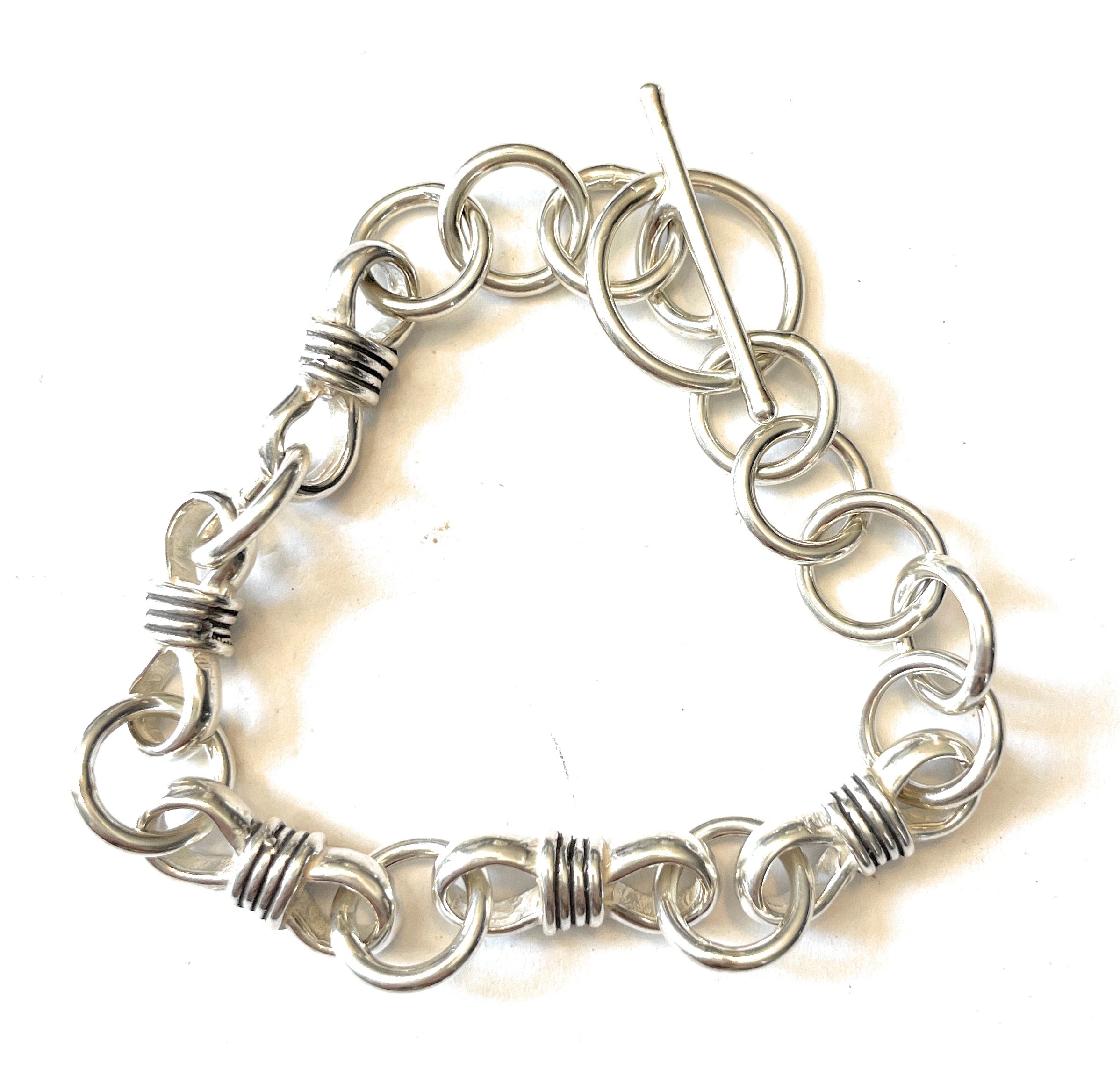 Handcrafted Link Sterling Silver Bracelet