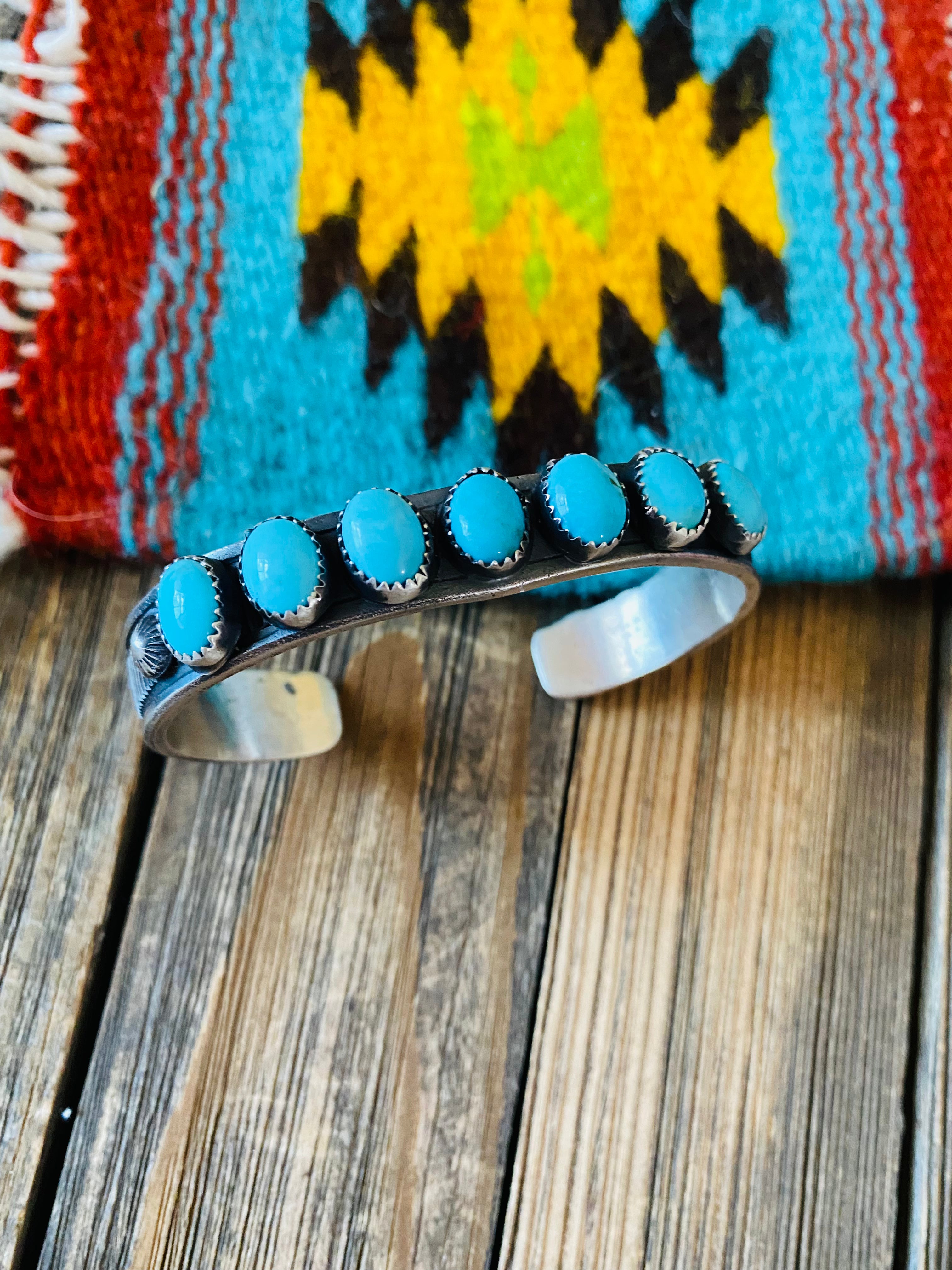 Navajo Turquoise & Sterling Silver Cuff Bracelet /