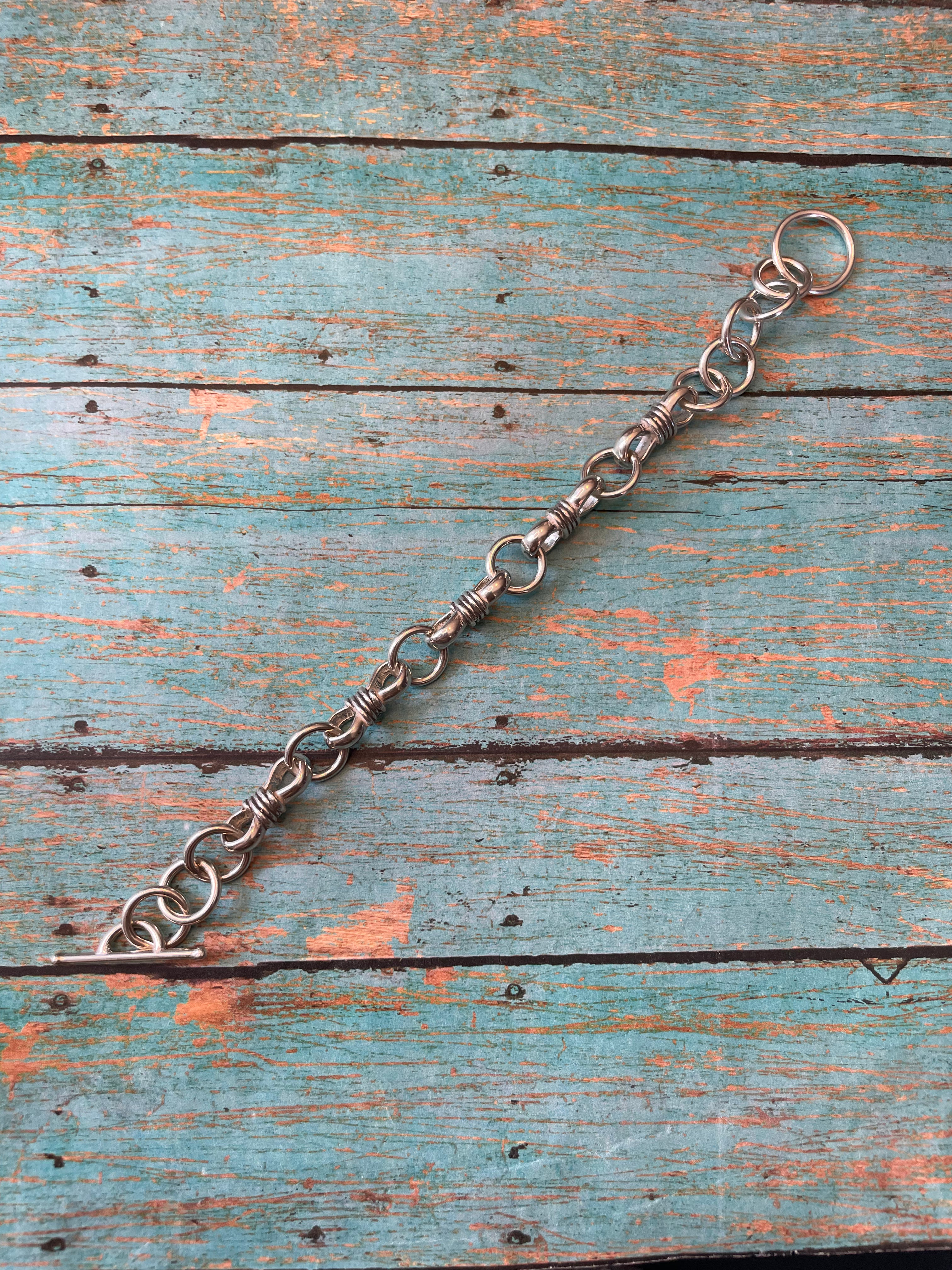 Handcrafted Link Sterling Silver Bracelet