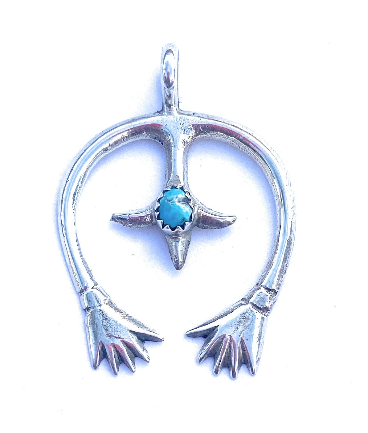 Handcrafted Sterling Silver & Turquoise Naja Pendant
