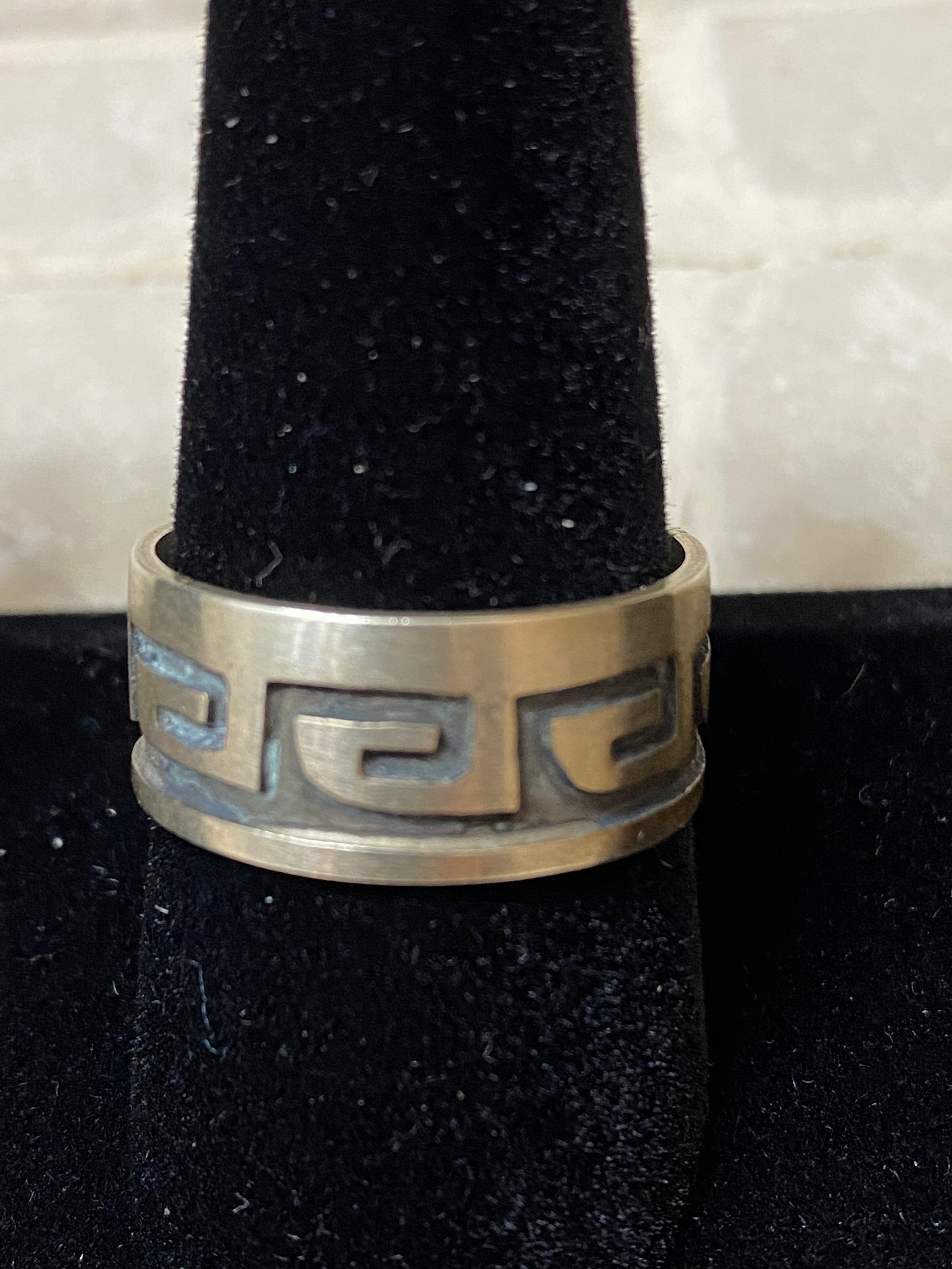 Handcrafted Sterling Silver Tribal Ring Size 10.25